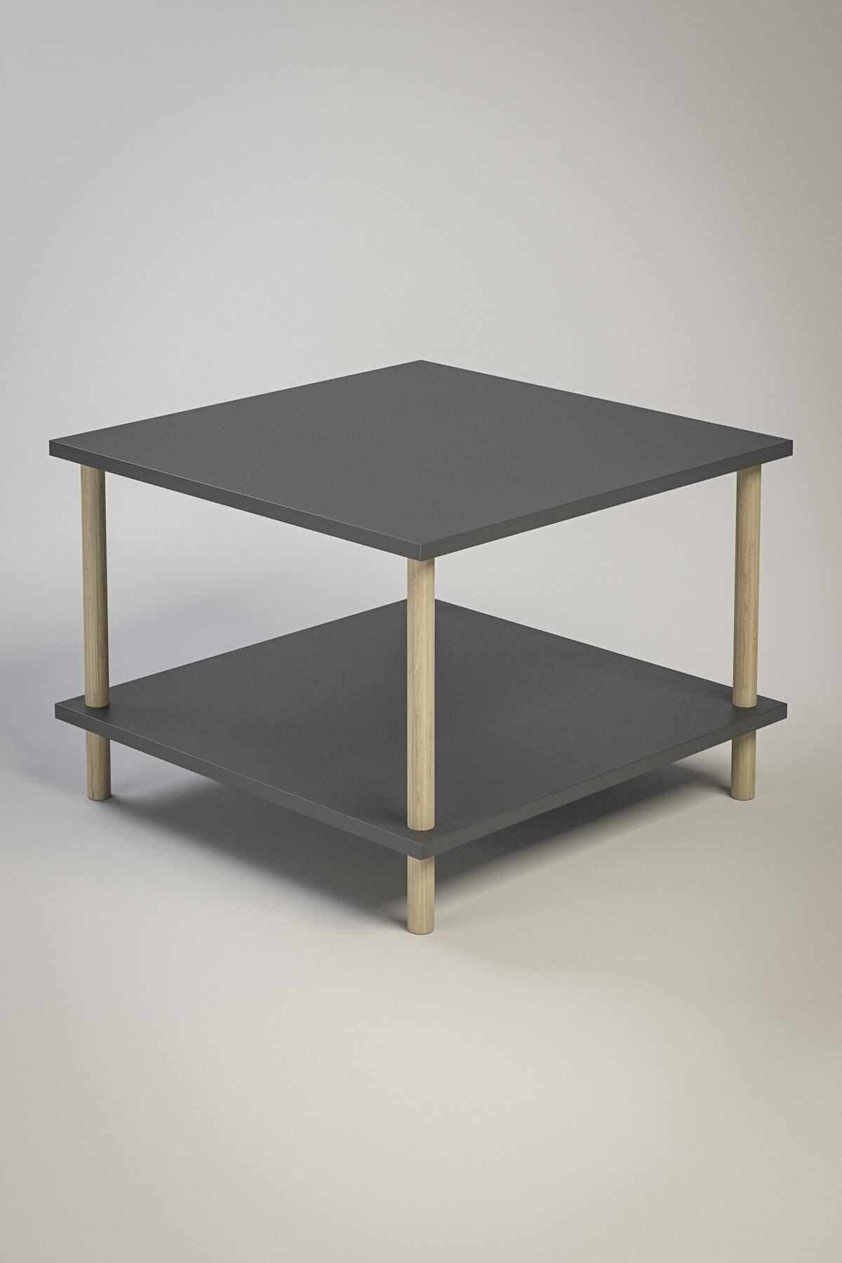 Masă de cafea Peka-0049, 60 x 42, 5 x 60 cm, PAL melaminat, design compact — imaginea 2