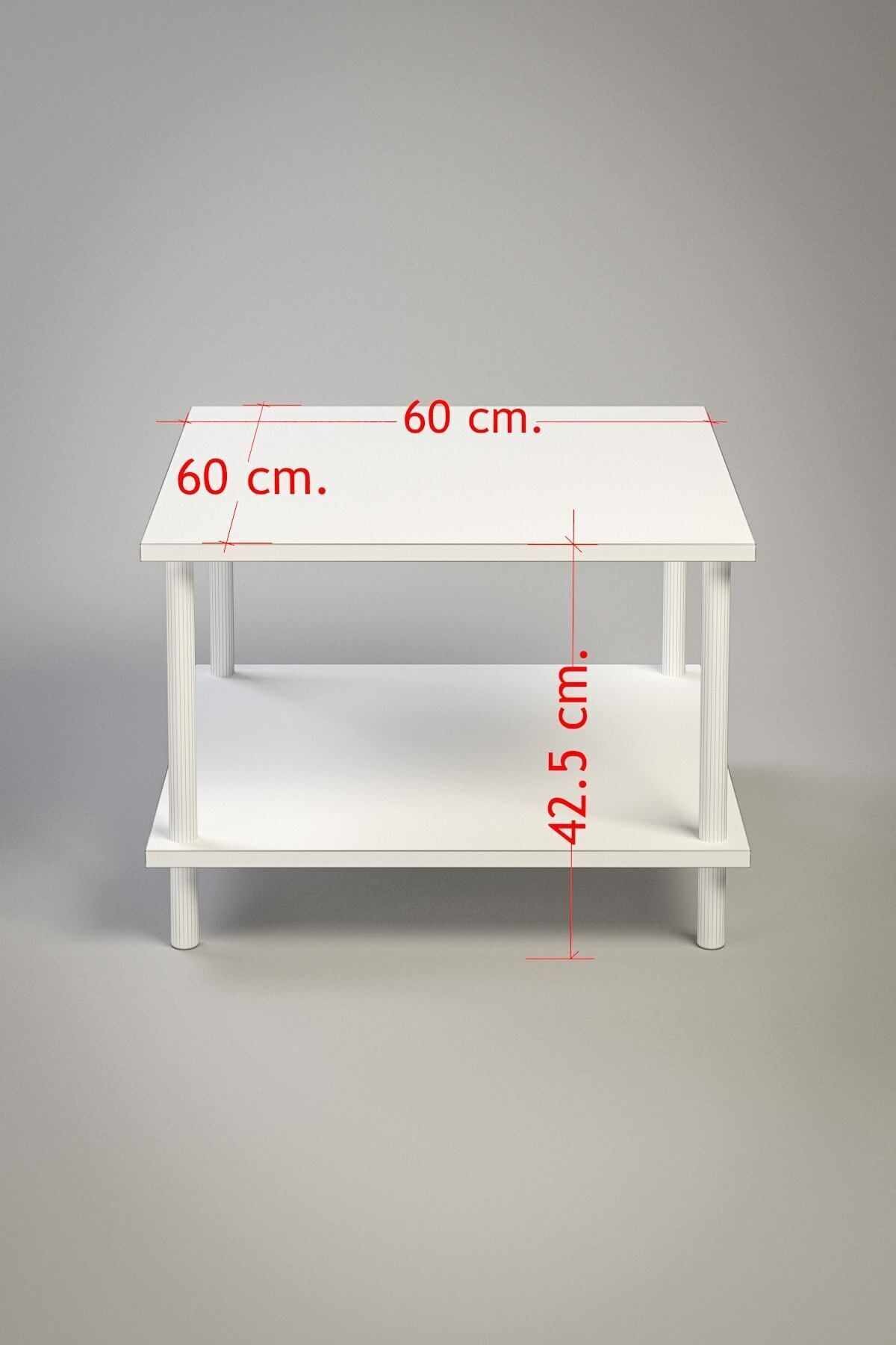 Masă de cafea Peka-0049, 60 x 42, 5 x 60 cm, PAL melaminat, design compact — imaginea 3