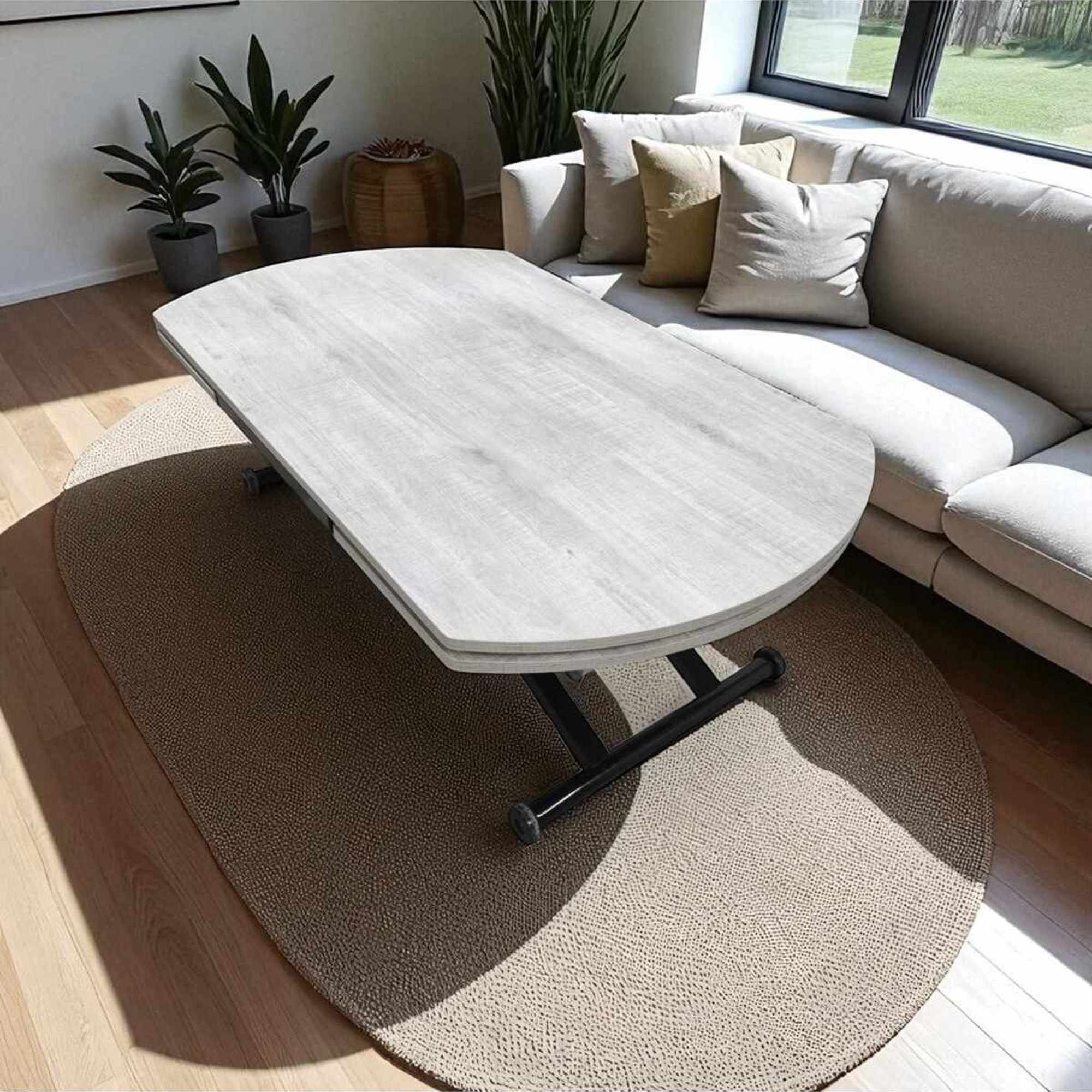 Masă dining Yan Yari Oval, MDF, capacitate 125 kg — imaginea 4