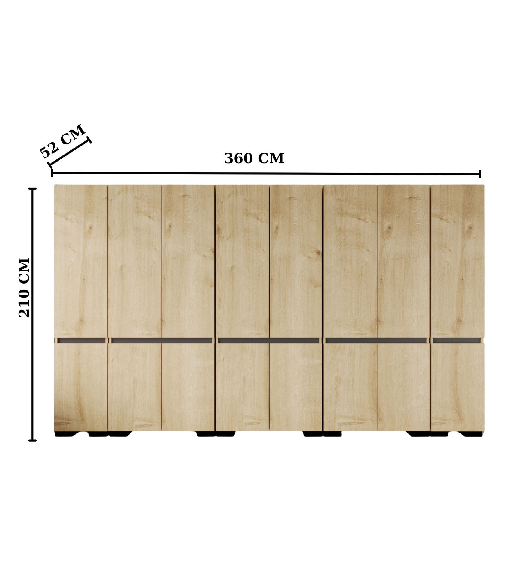 Dulap haine Floransa 360, 360 x 210 x 52 cm, PAL melaminat, spațiu de depozitare, fixare pe perete, capacitate 30 kg — imaginea 6