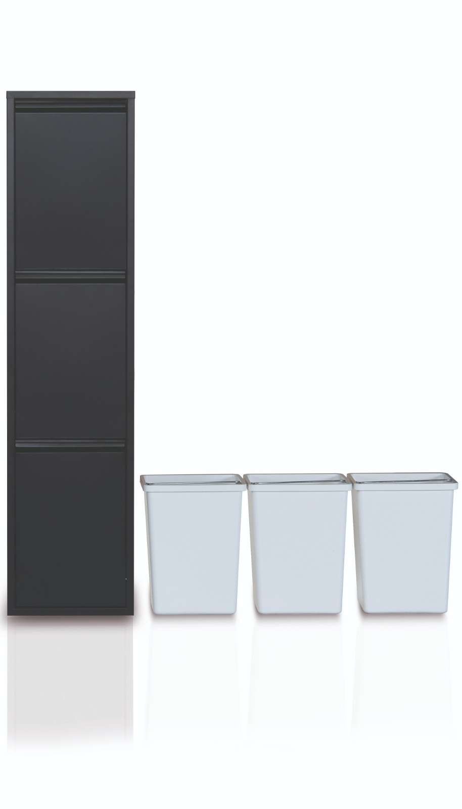 Dulap Doplo 3, 33 x 136 x 25 cm, metal, fixare pe perete — imaginea 2