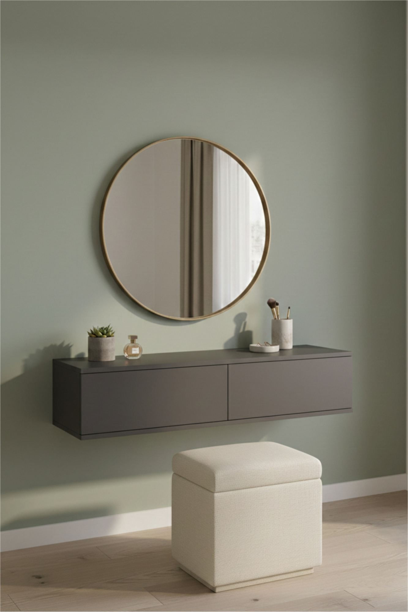 Comodă dormitor Aplos 120, 120 x 25, 5 x 29, 6 cm, PAL melaminat, fixare pe perete — imaginea 3