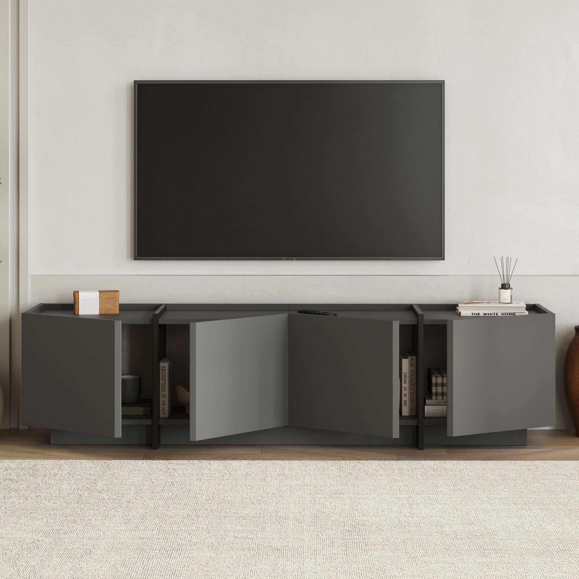 Comodă TV Lowen, 180 x 46 x 35 cm, PAL melaminat — imaginea 4