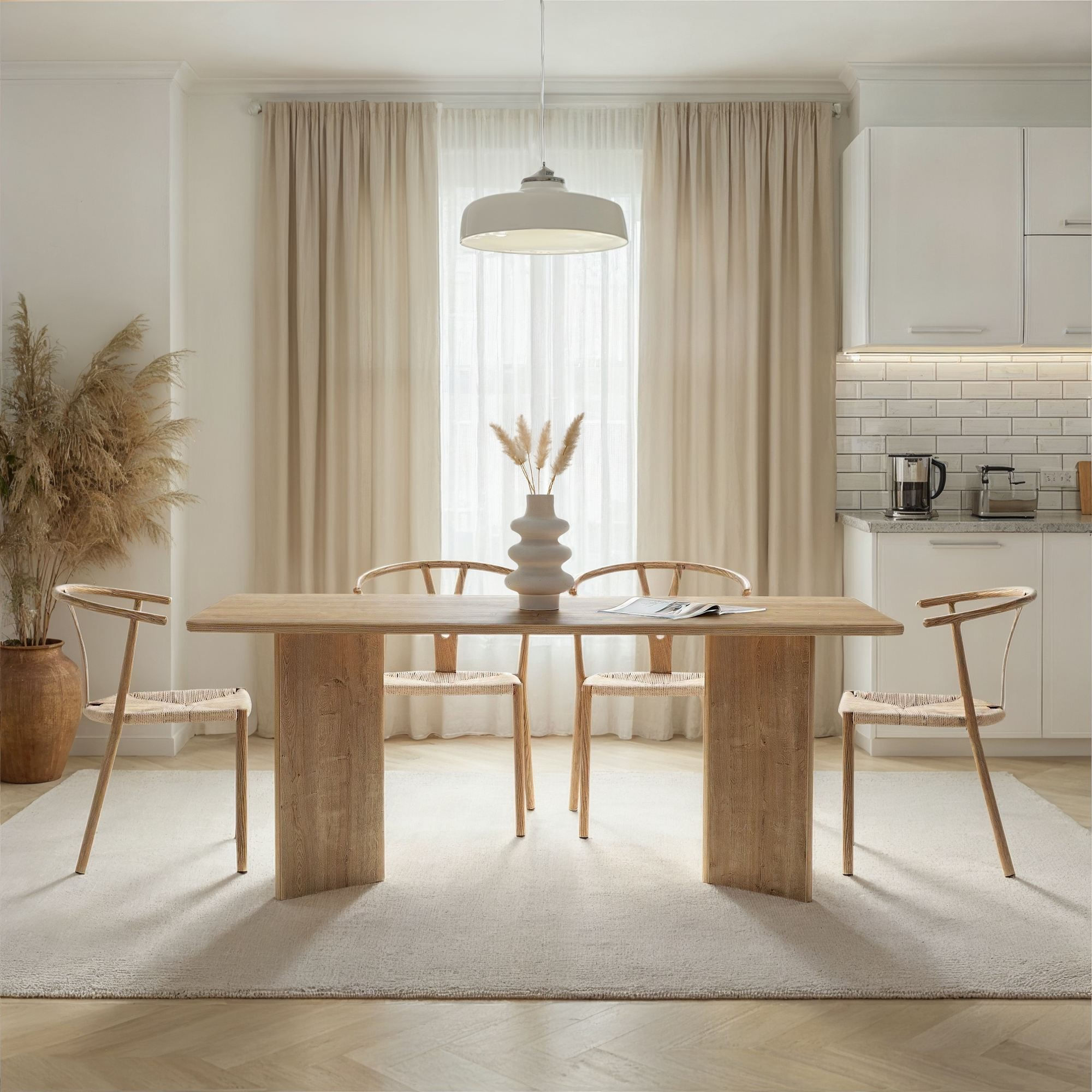 Masă dining Linza, 180 x 75 x 90 cm, PAL melaminat, capacitate 70 kg — imaginea 8