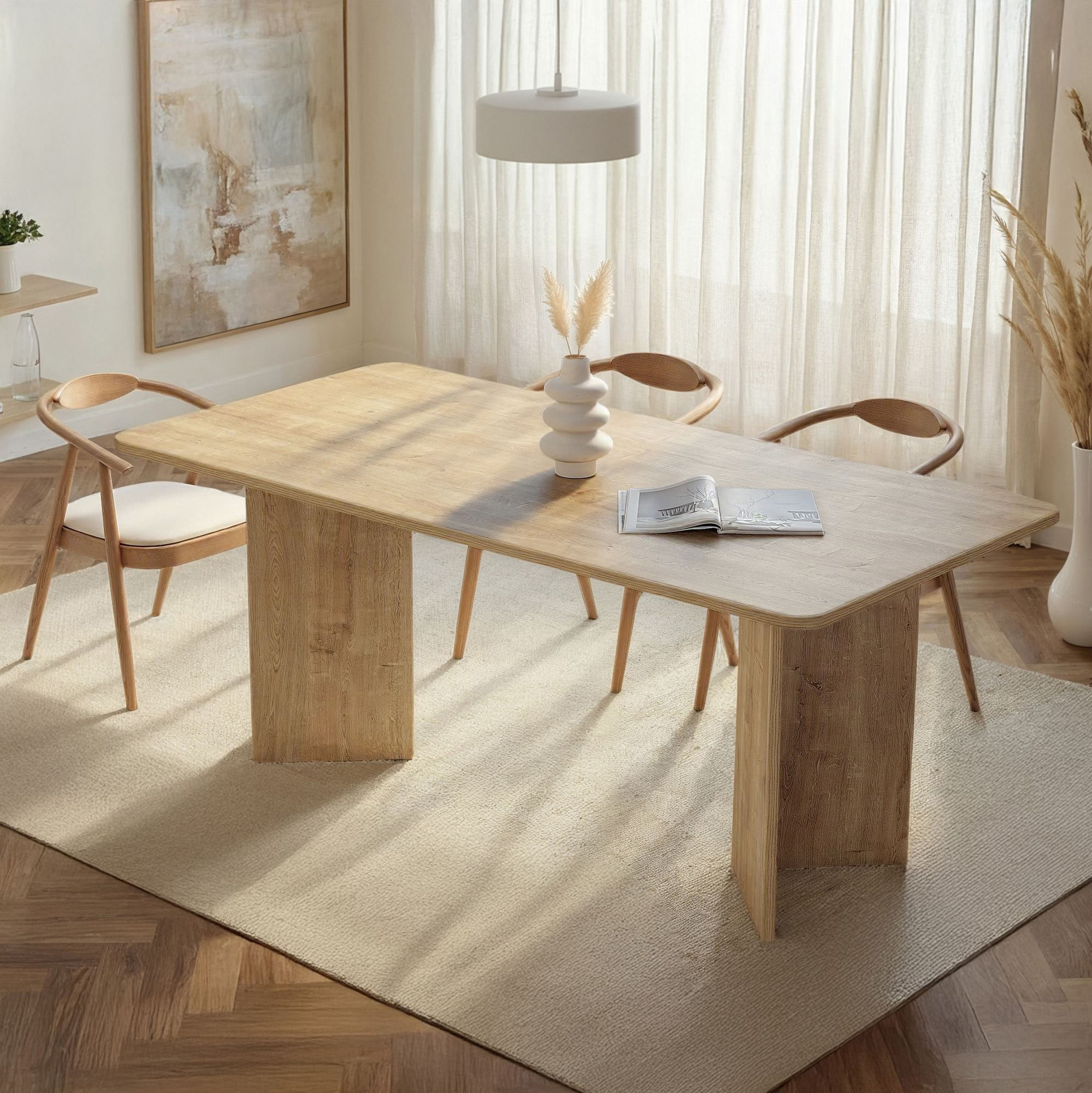 Masă dining Linza, 180 x 75 x 90 cm, PAL melaminat, capacitate 70 kg — imaginea 9