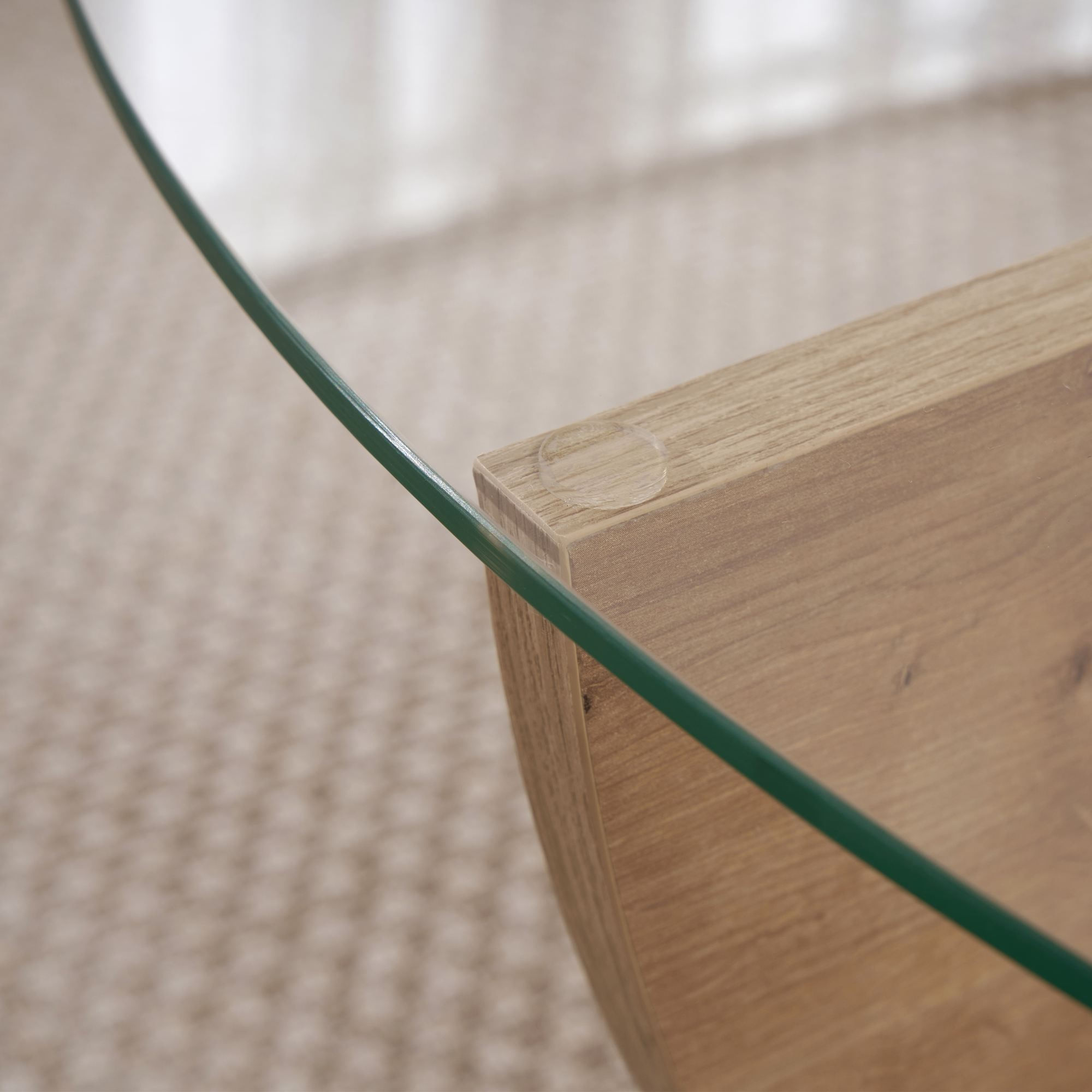 Masă de cafea Liya, 90 x 30 x 90 cm, PAL melaminat, design compact — imaginea 2