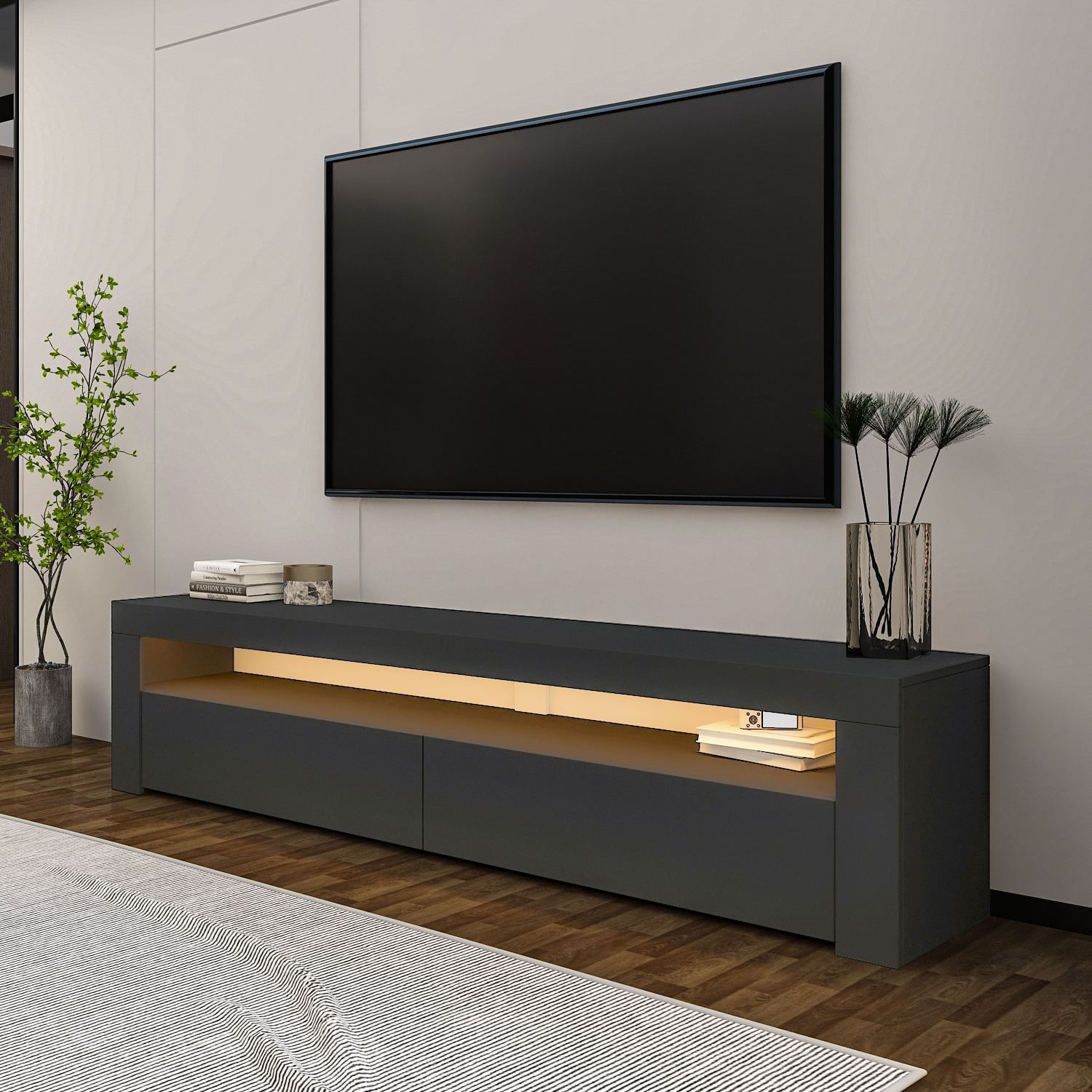 Comodă TV Batı, 150 x 46, 8 x 36, 8 cm, PAL melaminat, fixare pe perete — imaginea 2