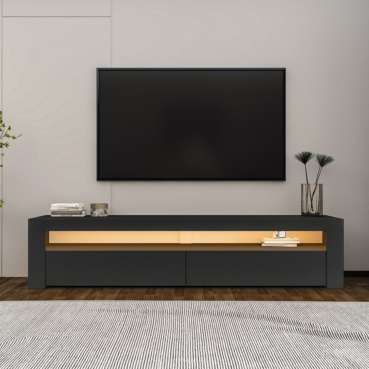 Comodă TV Batı, 150 x 46, 8 x 36, 8 cm, PAL melaminat, fixare pe perete — imaginea 4