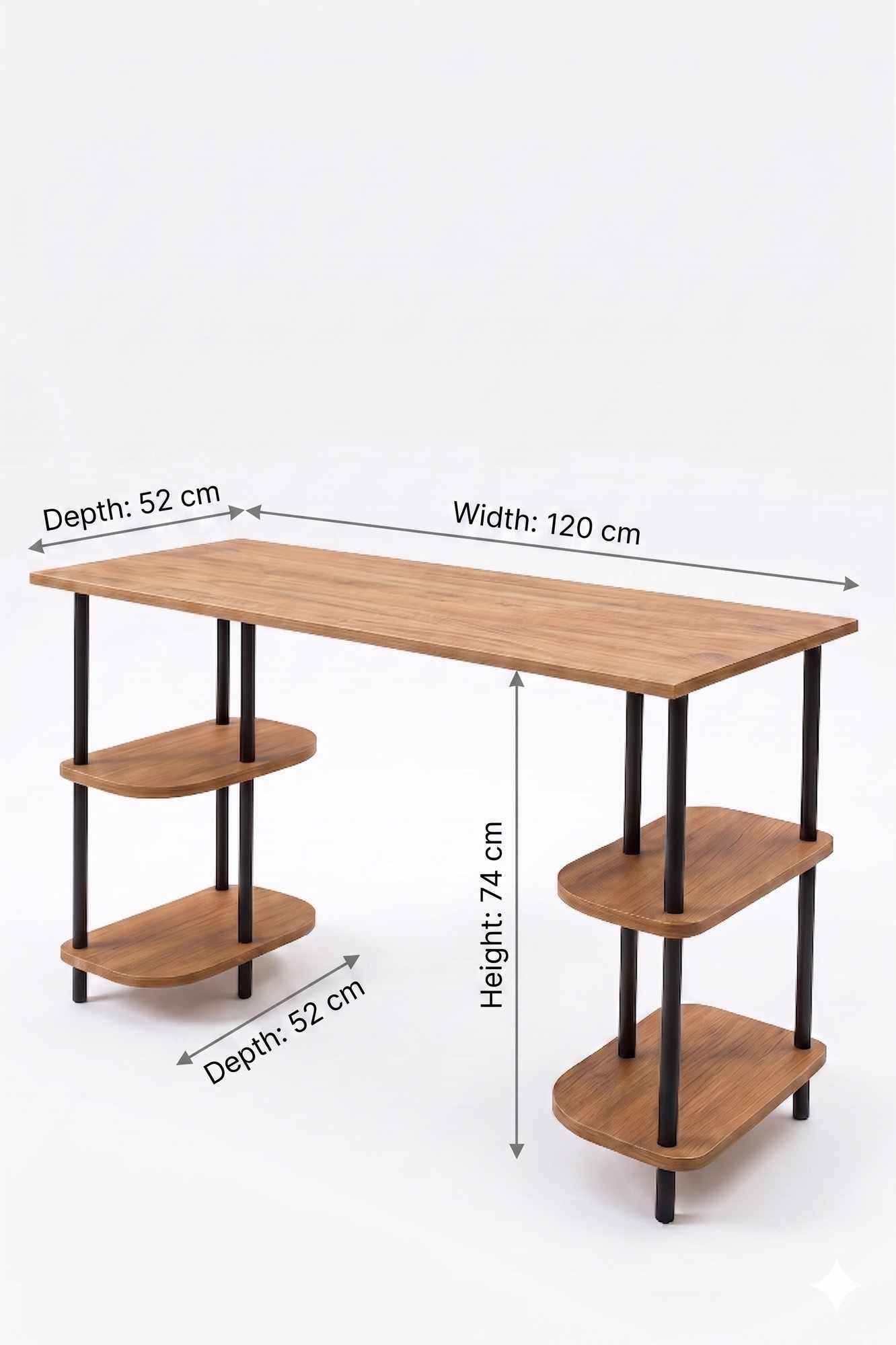 Birou Peka113, 120 x 74 x 52 cm, PAL melaminat — imaginea 4