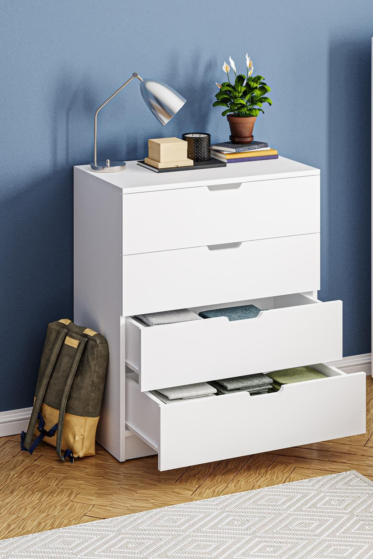 Comodă dormitor Lento, 75 x 90, 5 x 44, 5 cm, PAL melaminat, fixare pe perete, capacitate 10 kg — imaginea 2