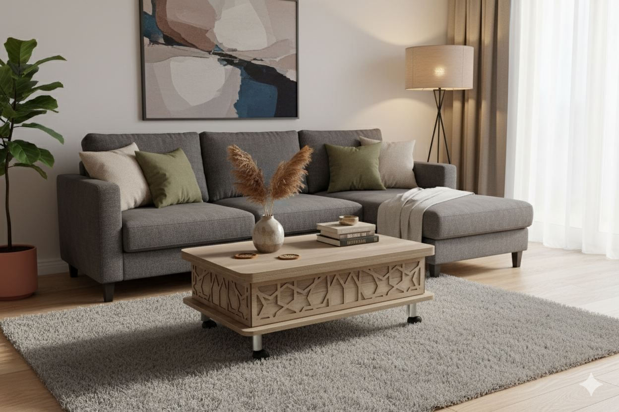 Masă de cafea Adt, 90 x 40 x 60 cm, PAL melaminat, design compact — imaginea 6