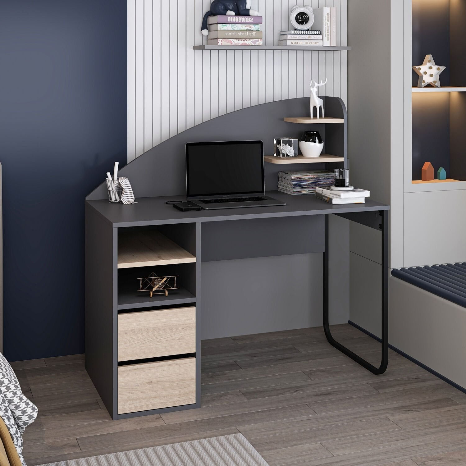 Birou Mirel, 120 x 120 x 60 cm, PAL melaminat — imaginea 6