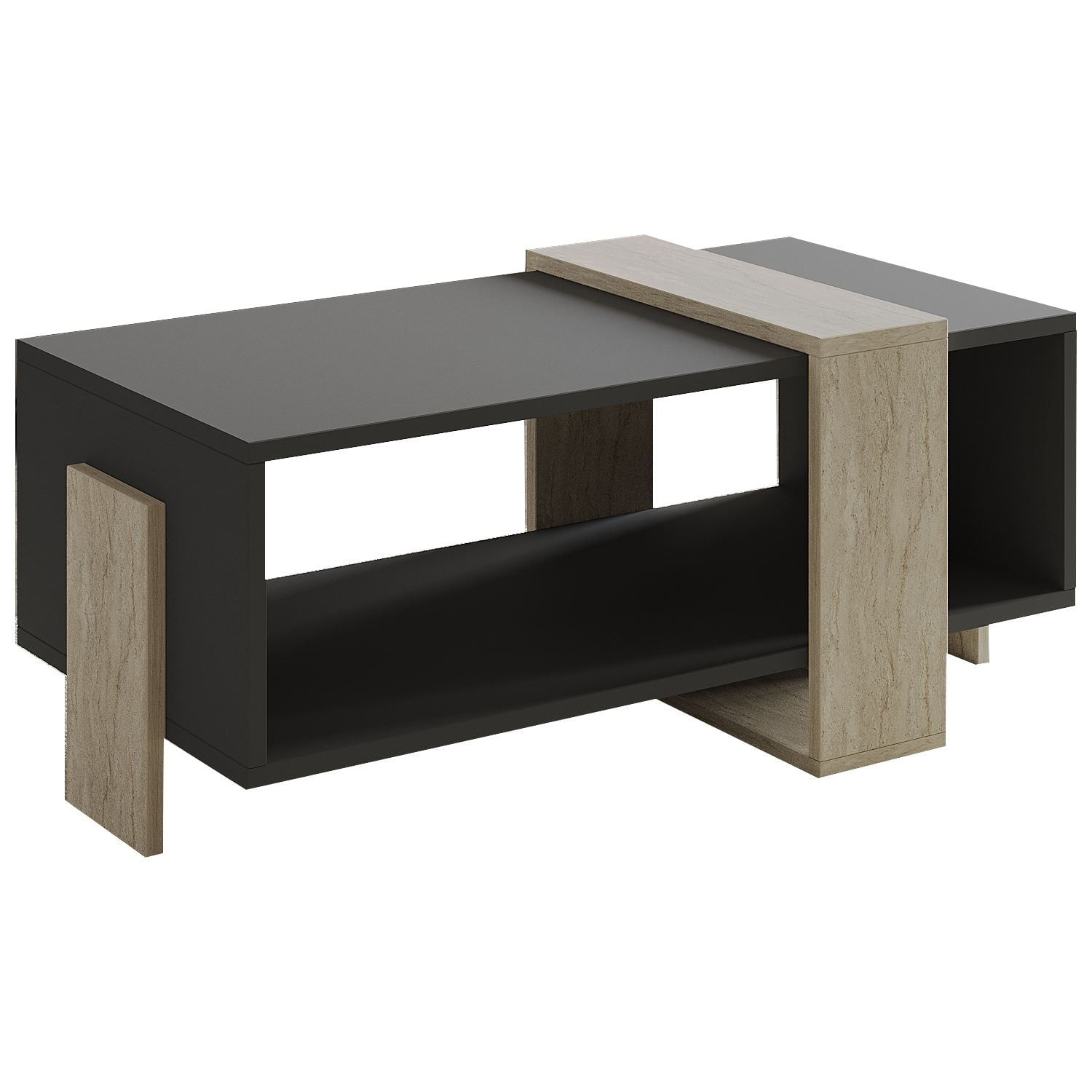 Masă de cafea Meleni, 90 x 40 x 49 cm, PAL melaminat, design compact — imaginea 2