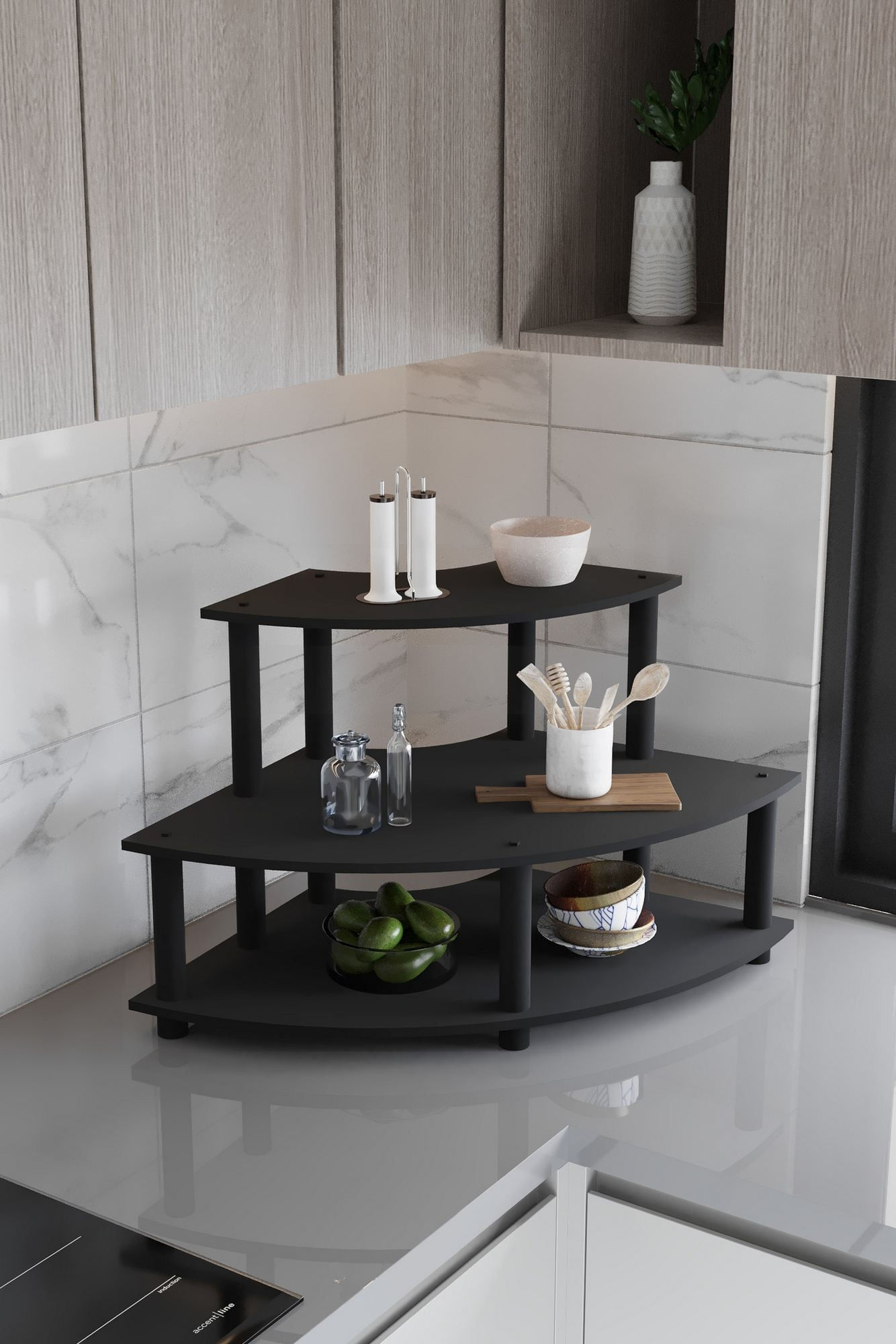 Raft bucătărie Countertop, 70 x 38 x 42 cm, MDF, design modern — imaginea 2