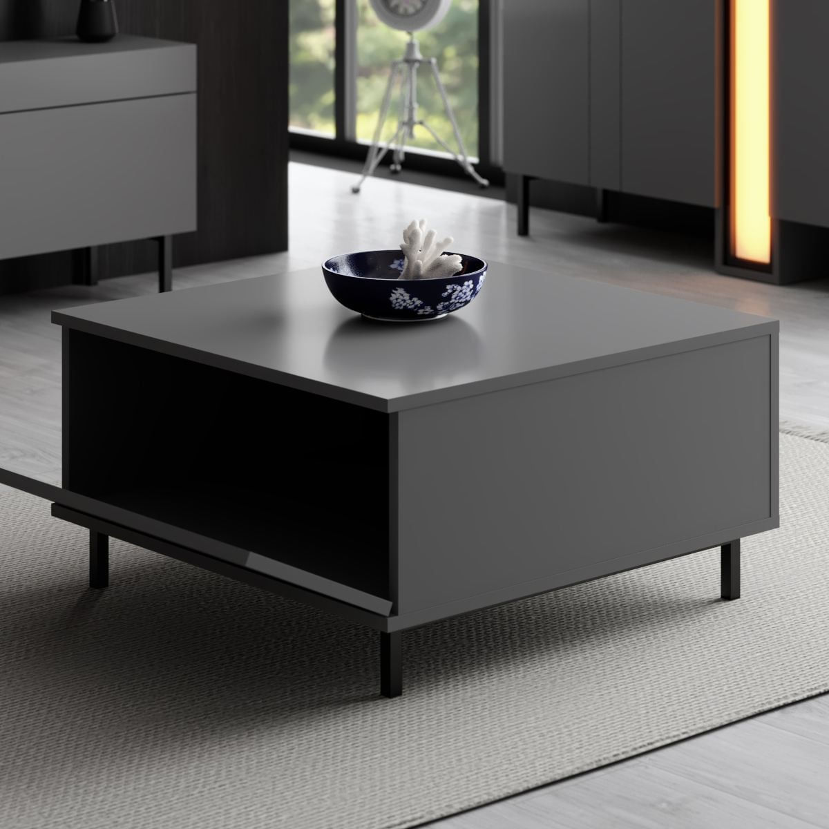 Masă de cafea Paris, 75 x 40 x 75 cm, PAL melaminat, design compact — imaginea 4