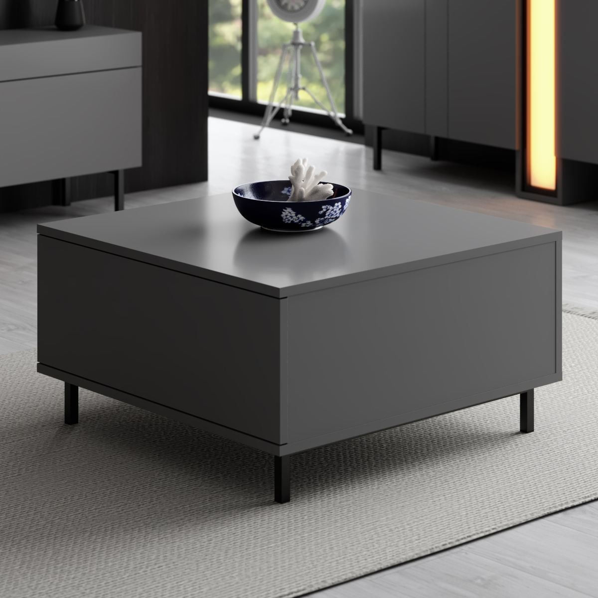 Masă de cafea Paris, 75 x 40 x 75 cm, PAL melaminat, design compact — imaginea 5