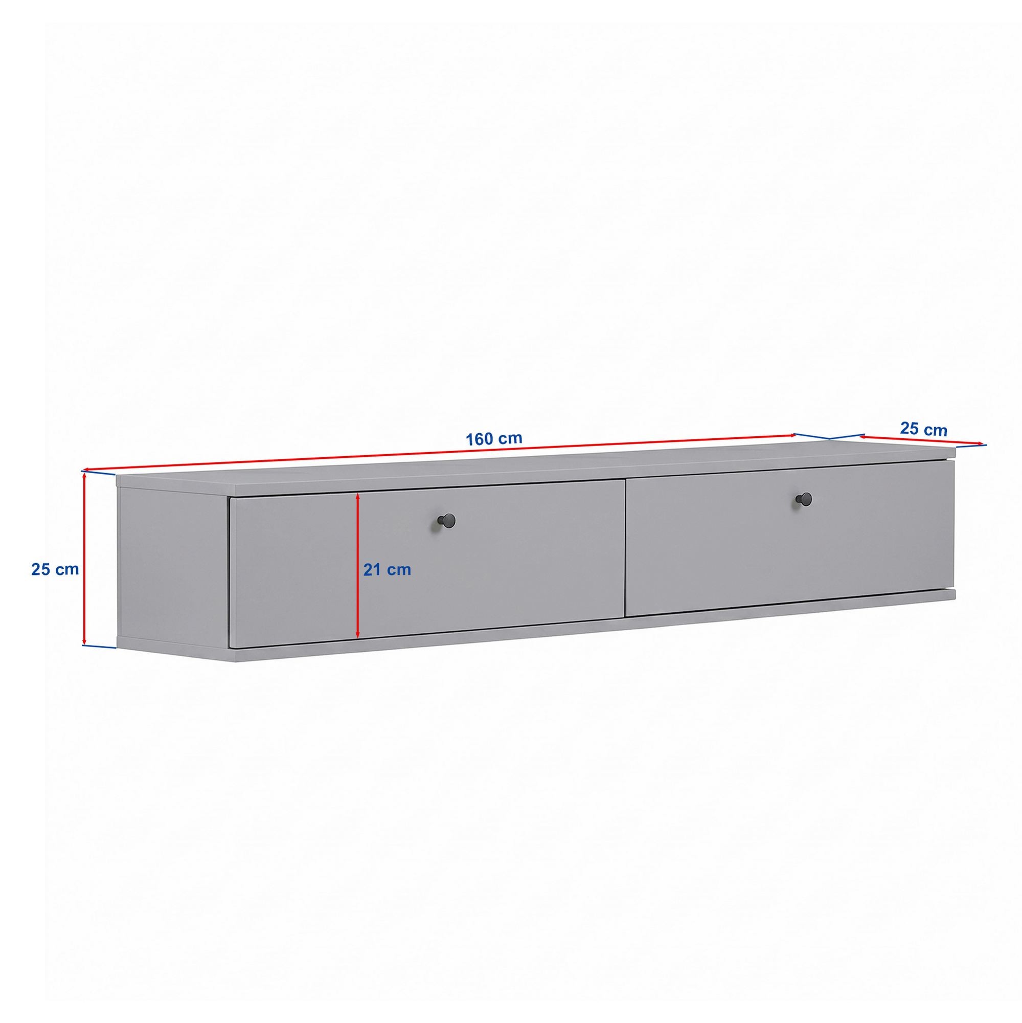 Comodă TV Ligne 160, 160 x 25 x 25 cm, PAL melaminat, fixare pe perete, capacitate 35 kg — imaginea 2