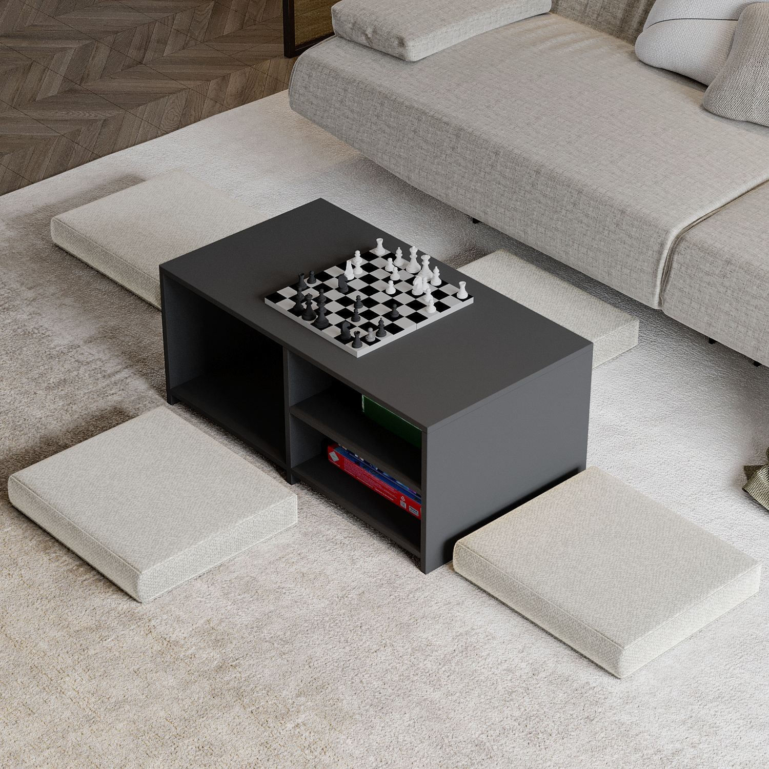 Masa de cafea Gord, 90 x 44, 1 x 45 cm, PAL melaminat, design compact — imaginea 5