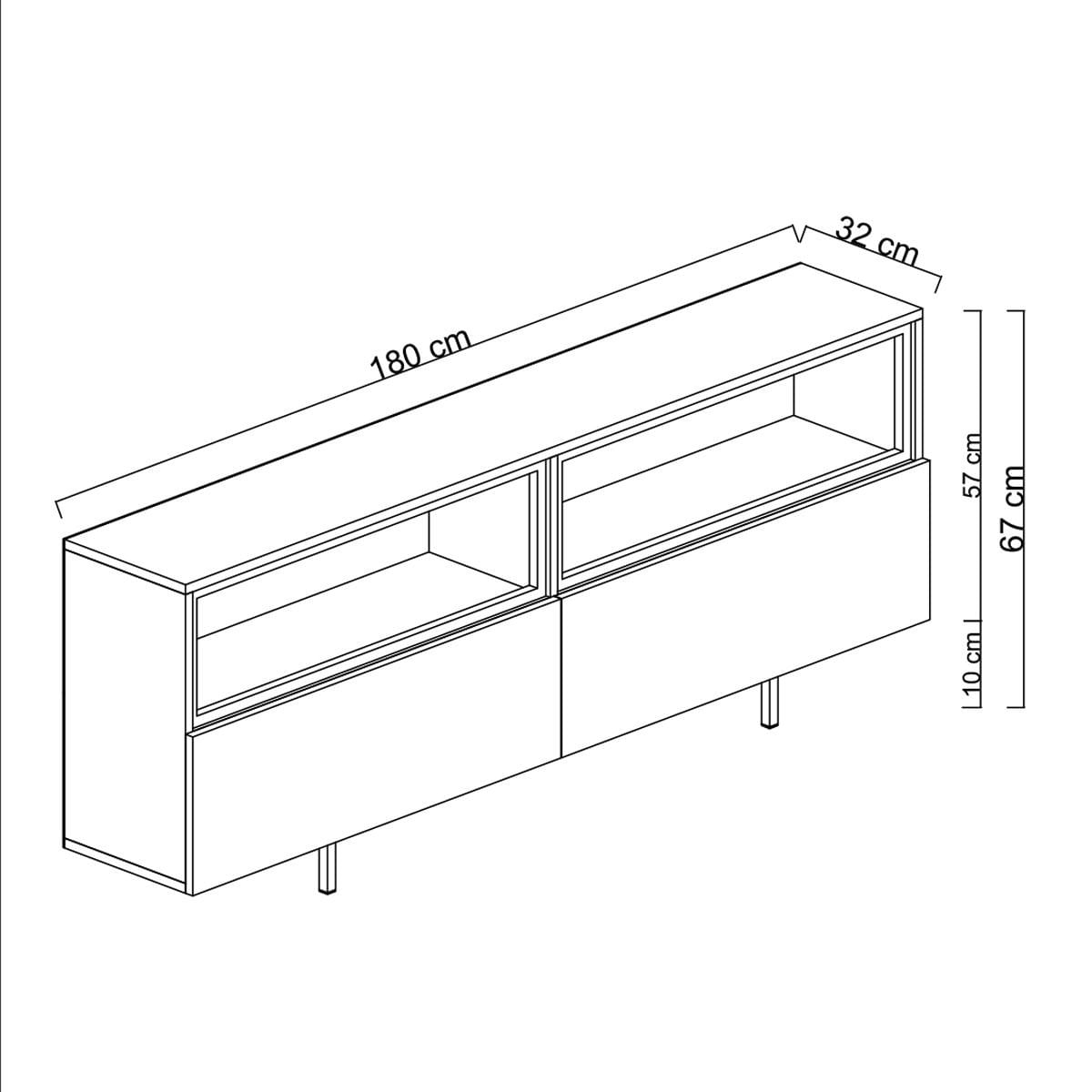 Comodă TV Ekol Up, 180 x 67 x 32 cm, PAL melaminat — imaginea 4
