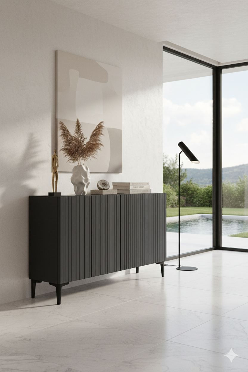 Consola Zeynep 120, 120 x 79 x 32 cm, PAL melaminat, spatiu de depozitare, fixare pe perete — imaginea 2