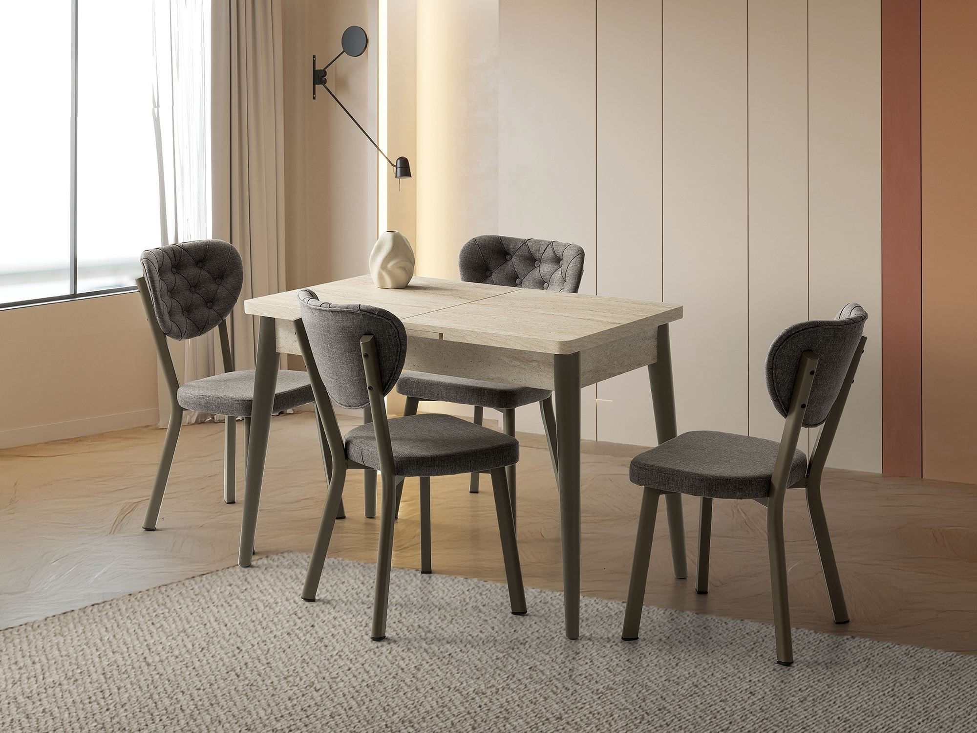 Masă dining Vista, 110 x 75 x 64 cm, PAL melaminat, capacitate 30 kg — imaginea 8