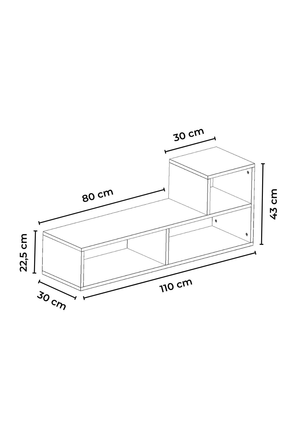 Comodă TV Bucak, PAL melaminat, fixare pe perete, capacitate 12 kg — imaginea 2