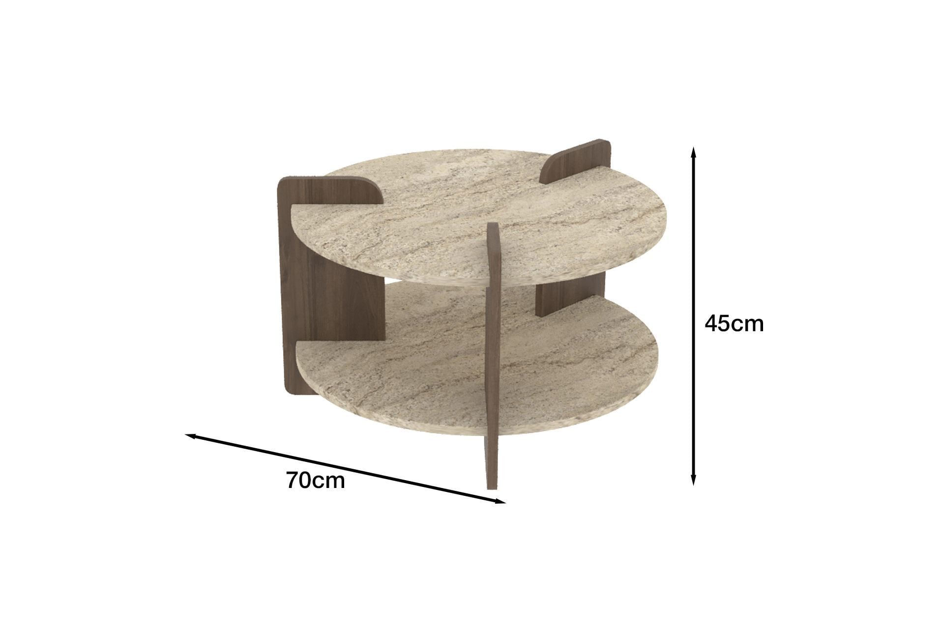 Masă de cafea Oalla, 70 x 45 x 70 cm, PAL melaminat, design compact — imaginea 2