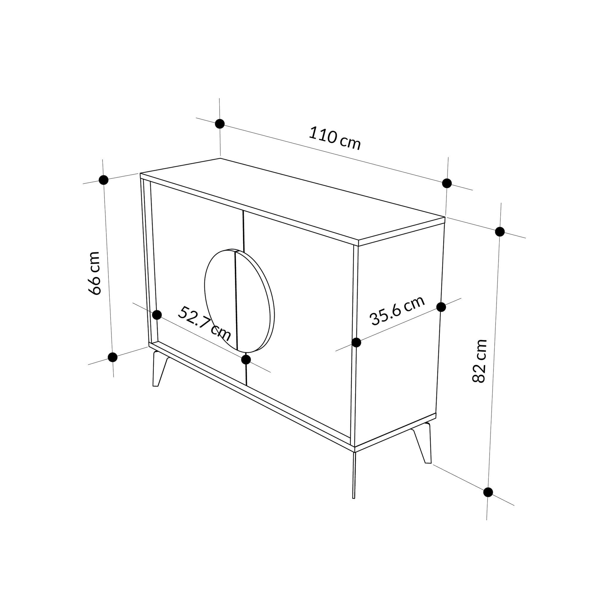 Consolă Gora 110, 110 x 82 x 35, 6 cm, PAL melaminat, spațiu de depozitare, fixare pe perete, capacitate 45 kg — imaginea 3