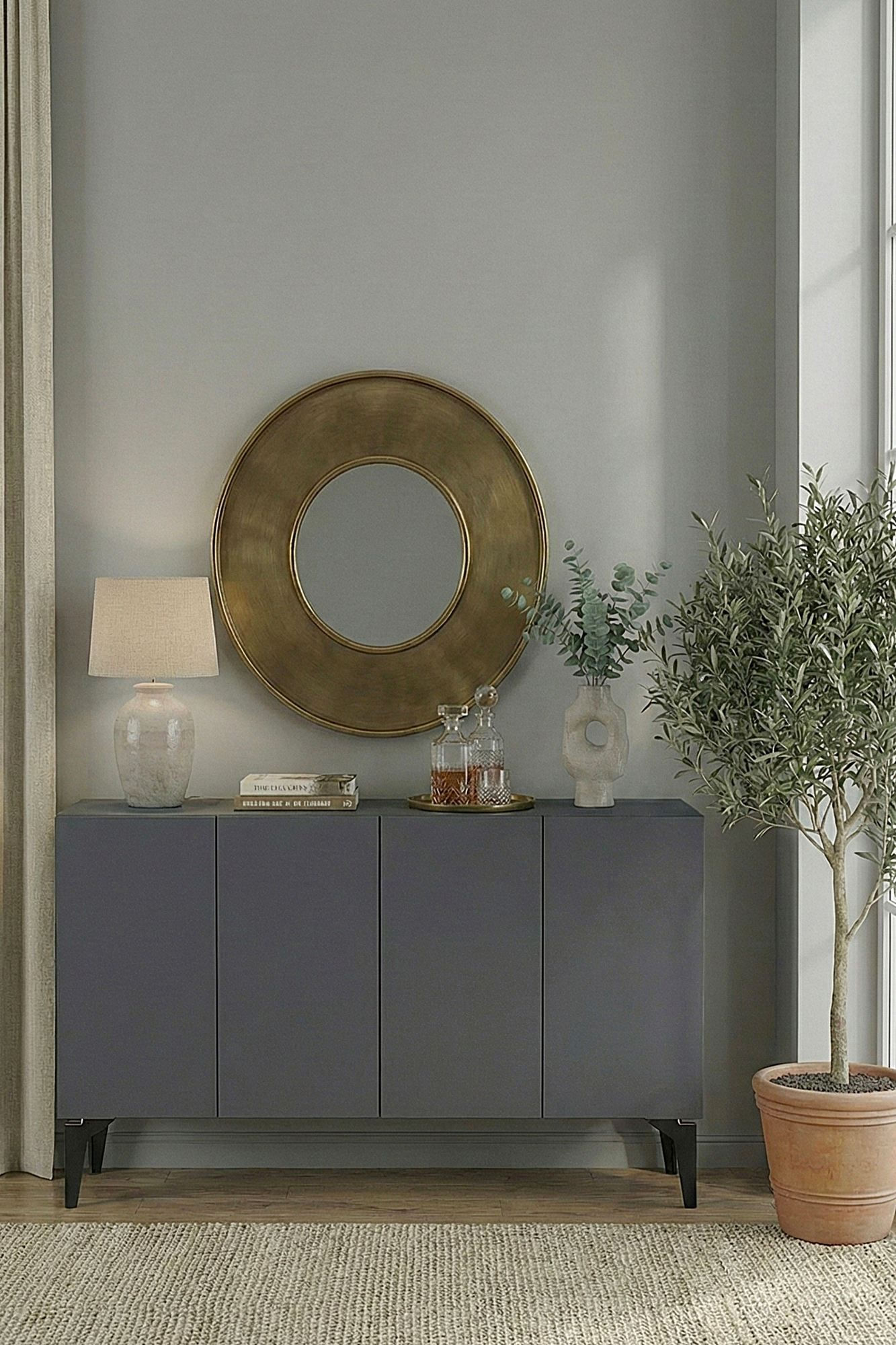 Consola Lipa 120, 120 x 79 x 32 cm, PAL melaminat, spatiu de depozitare, fixare pe perete — imaginea 7