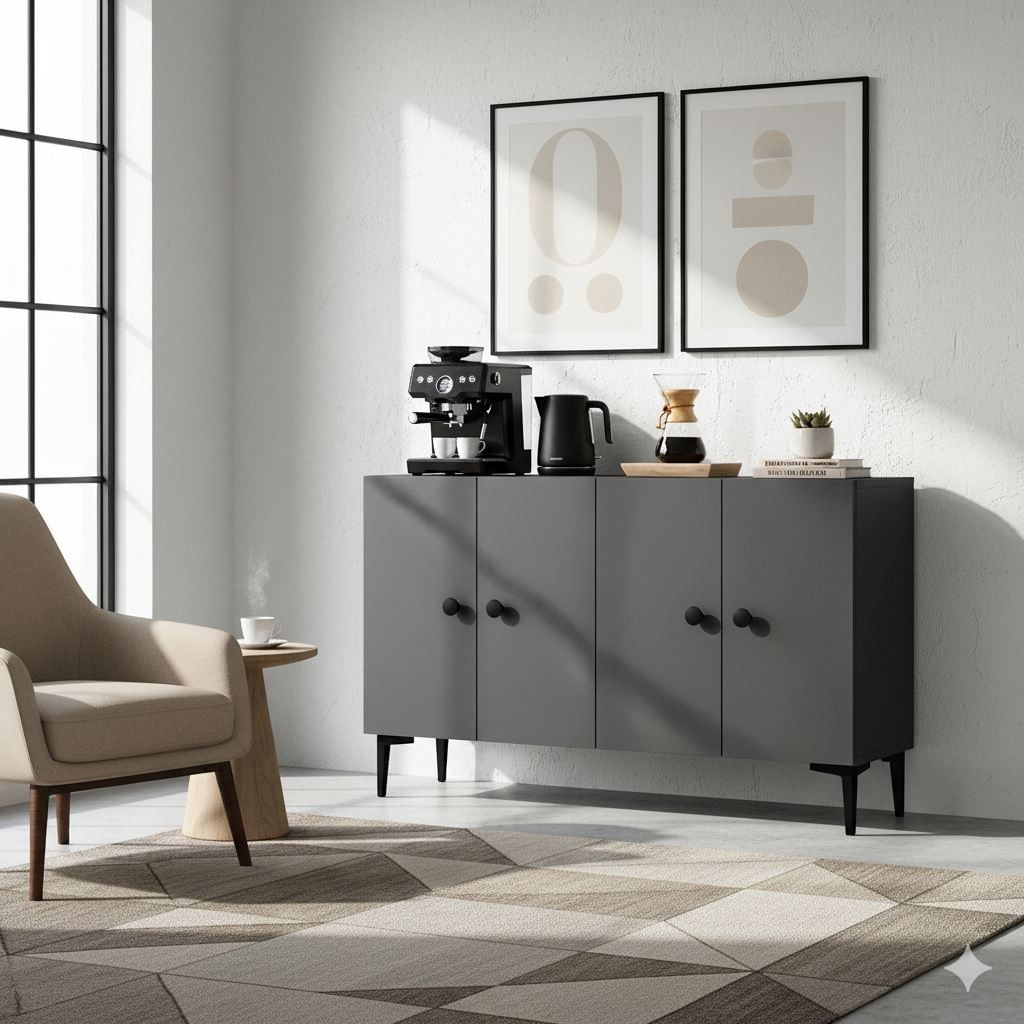 Consola Pella 120, 120 x 75 x 32 cm, PAL melaminat, spatiu de depozitare, fixare pe perete — imaginea 6