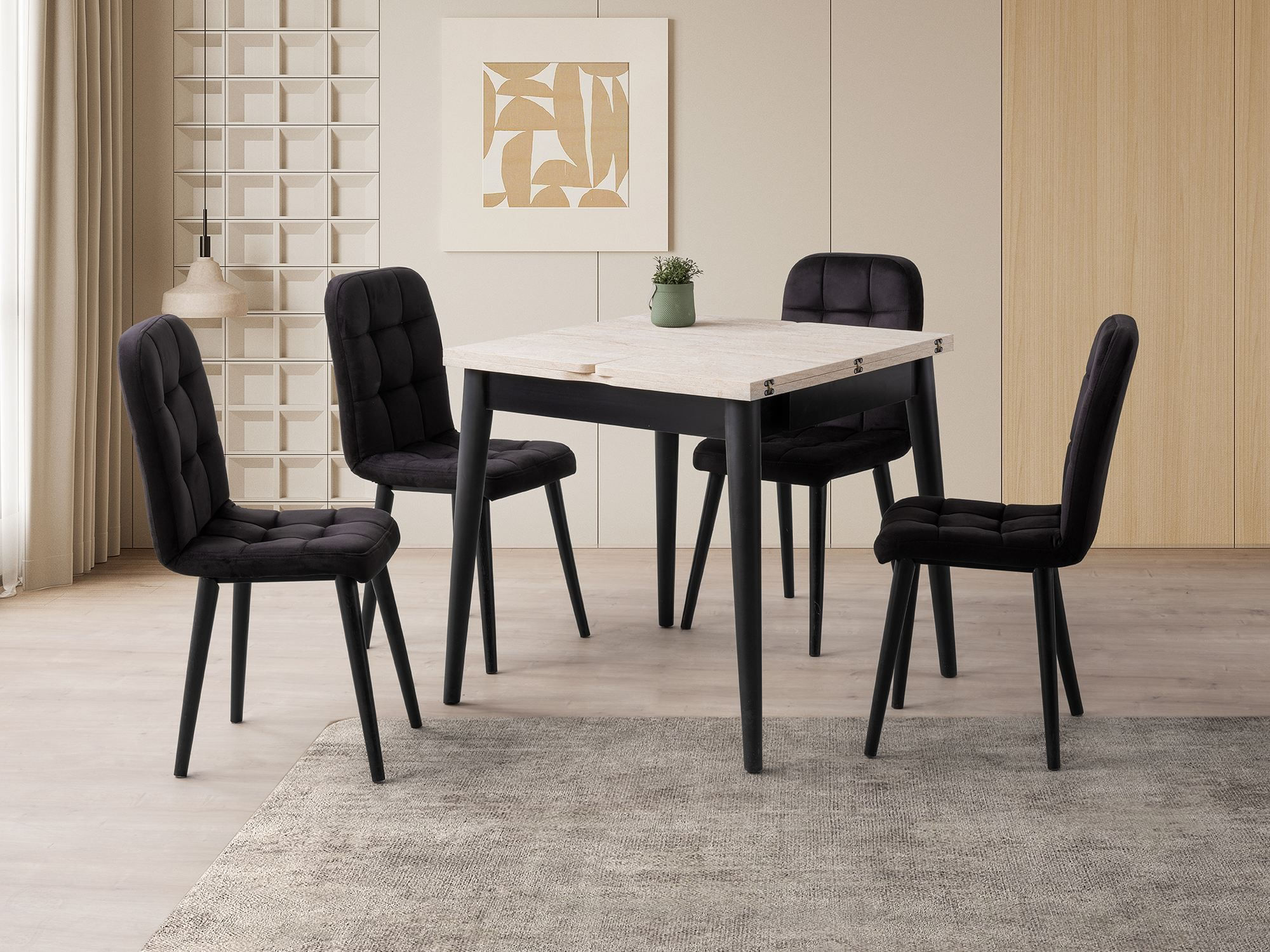Masă dining Totem, 80 x 75 x 80 cm, PAL melaminat, capacitate 100 kg — imaginea 9