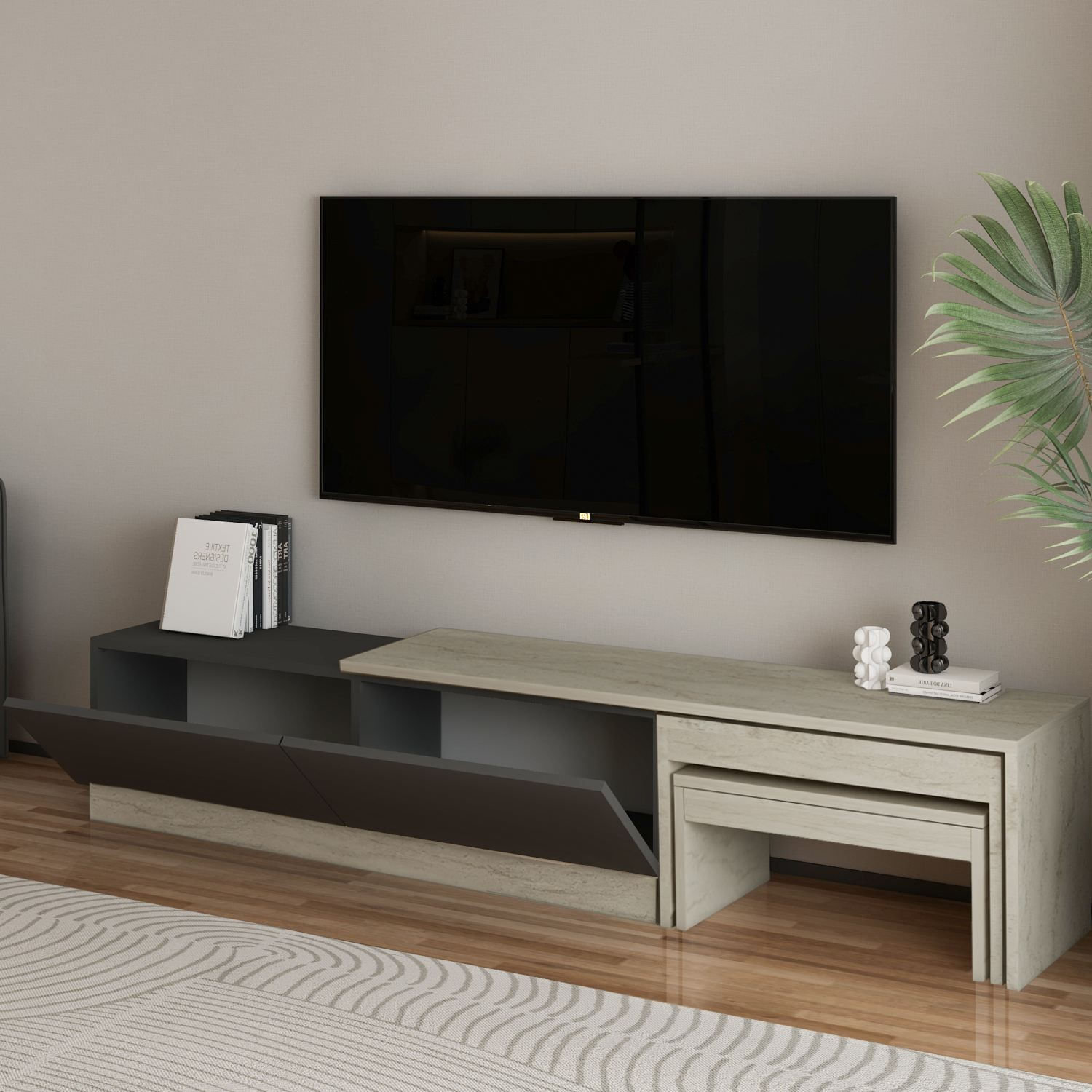 Comodă TV Nest, 180 x 36 x 30 cm, PAL melaminat, fixare pe perete — imaginea 6
