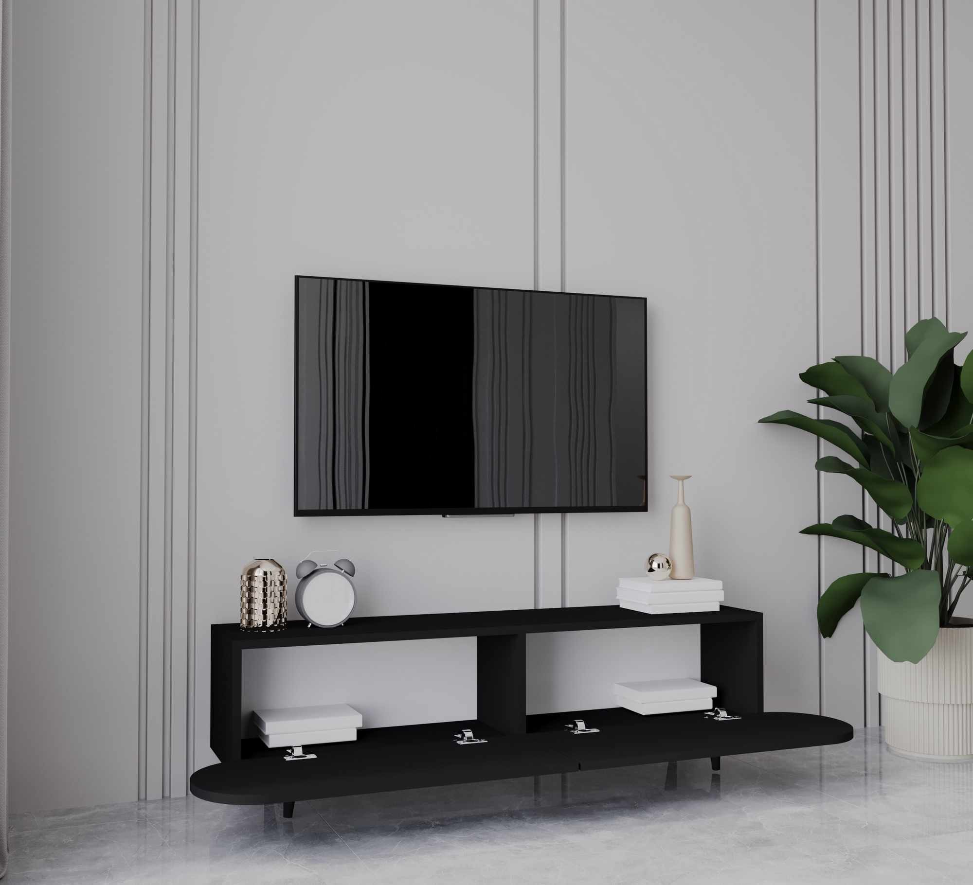 Comodă TV Regulus 160, 160 x 49 x 30 cm, MDF, capacitate 24 kg — imaginea 3