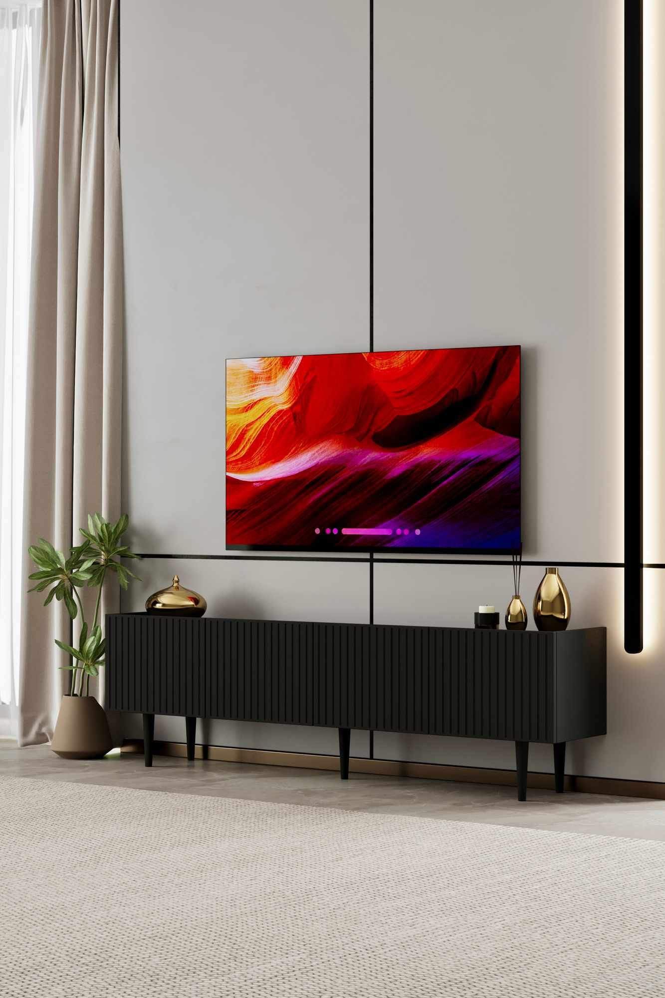 Comodă TV Capella 180, 180 x 50 x 29 cm, MDF, capacitate 32 kg — imaginea 2