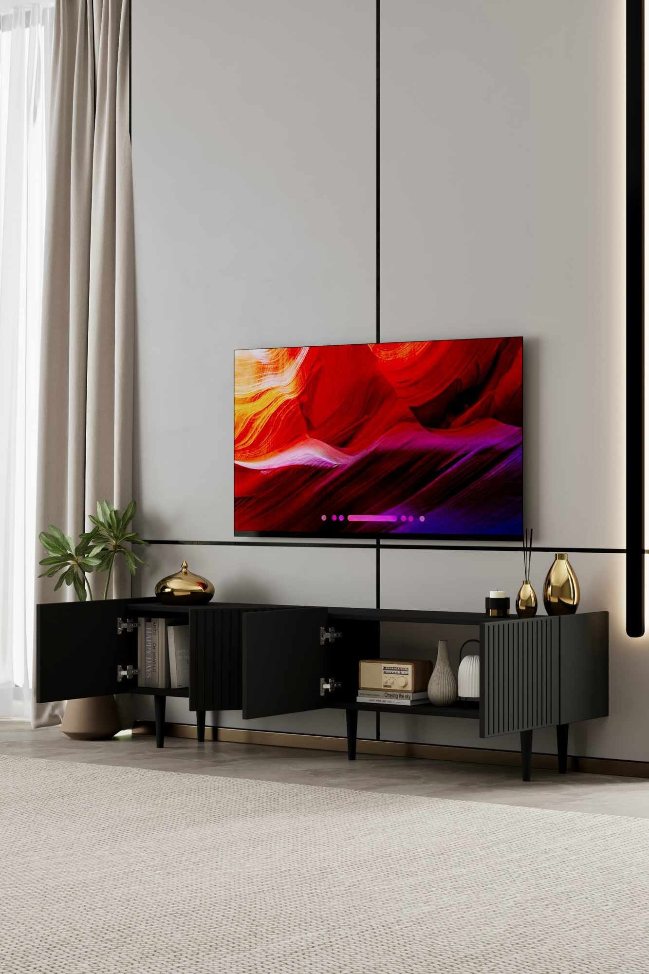 Comodă TV Capella 180, 180 x 50 x 29 cm, MDF, capacitate 32 kg — imaginea 5