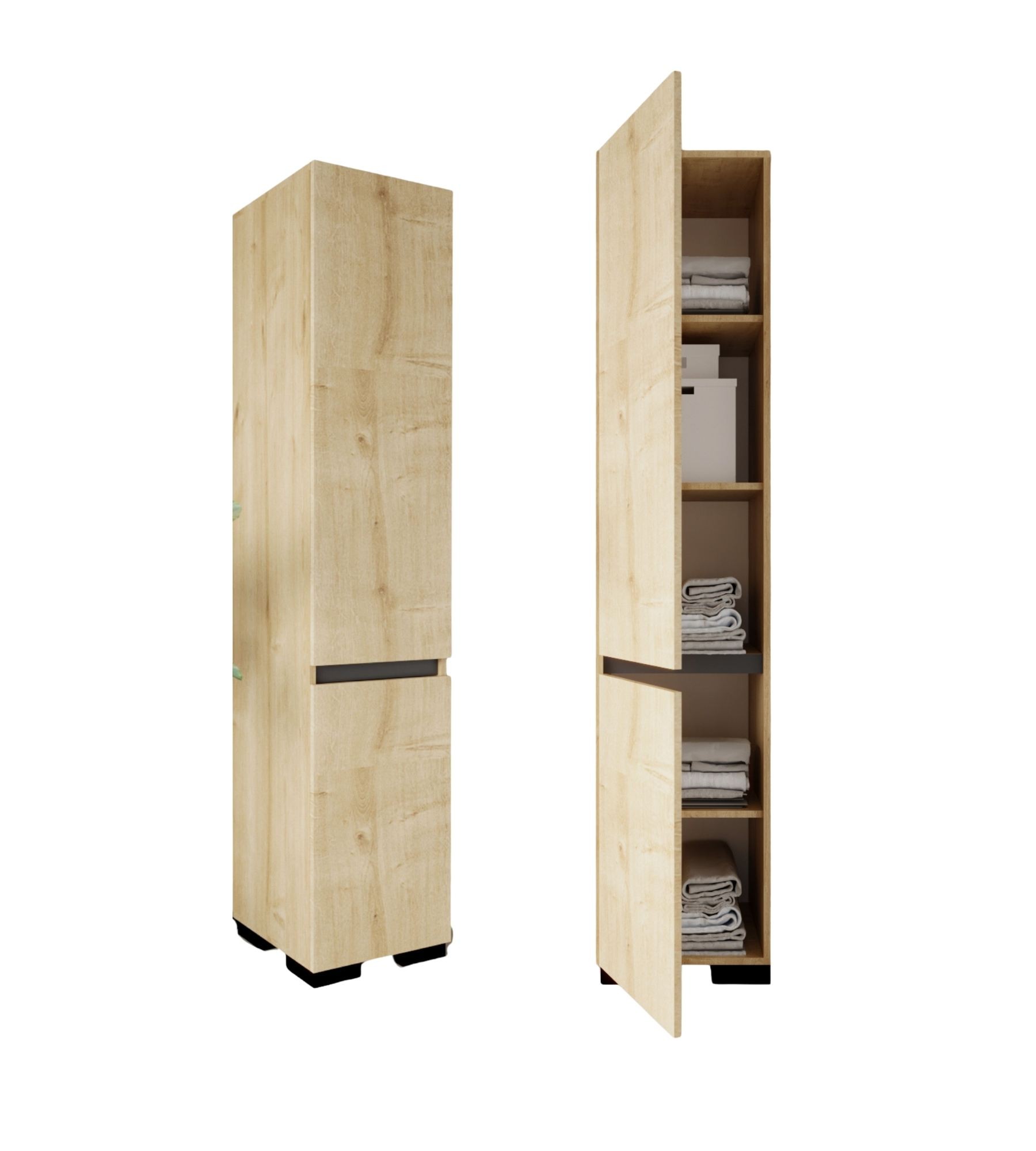 Dulap Floransa 45, 45 x 210 x 45 cm, PAL melaminat, spațiu de depozitare, fixare pe perete, capacitate 30 kg