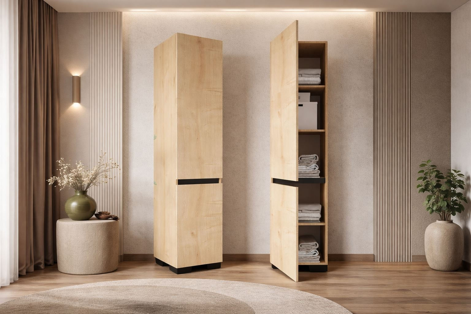 Dulap Floransa 45, 45 x 210 x 45 cm, PAL melaminat, spațiu de depozitare, fixare pe perete, capacitate 30 kg — imaginea 4