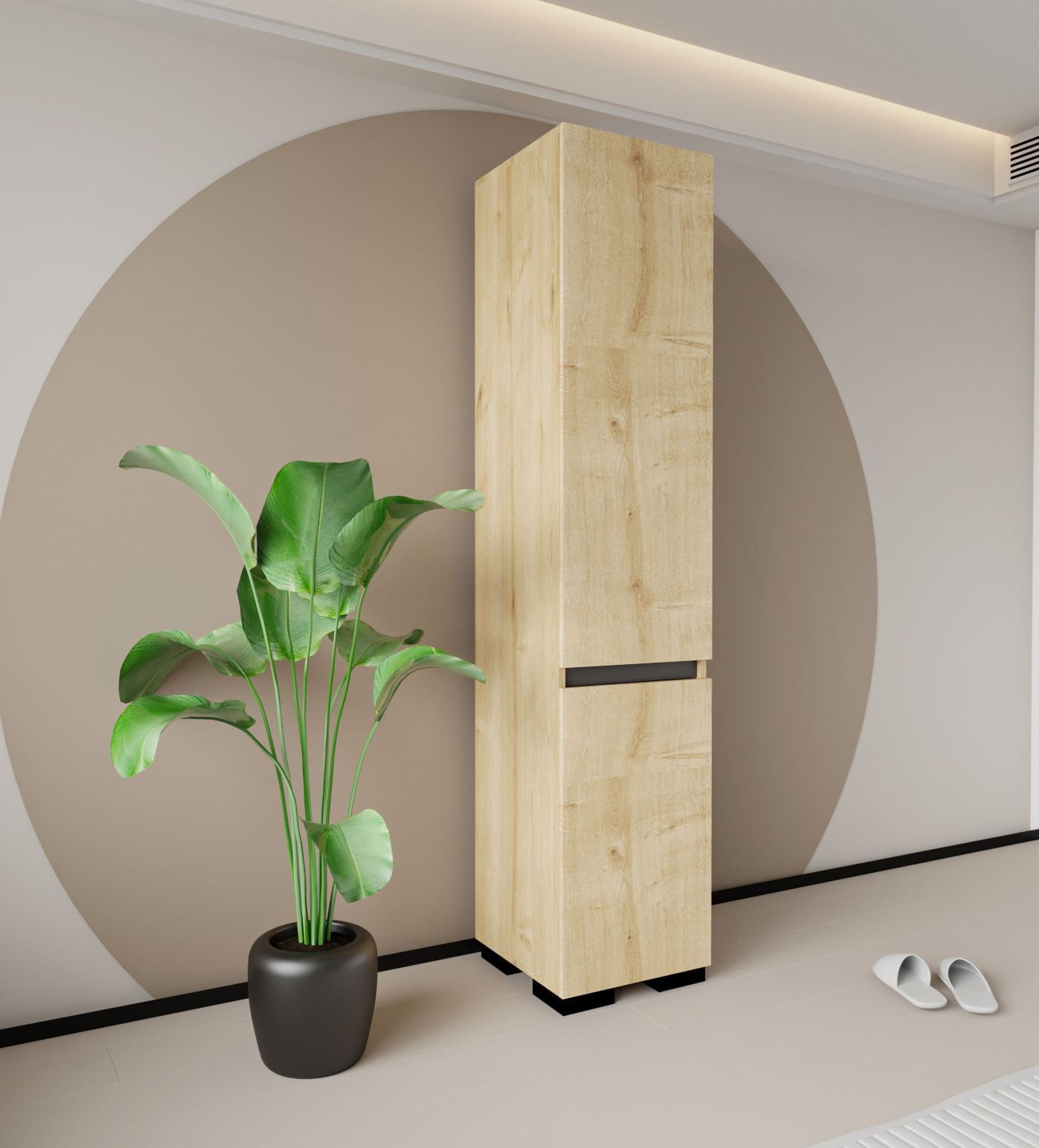 Dulap Floransa 45, 45 x 210 x 45 cm, PAL melaminat, spațiu de depozitare, fixare pe perete, capacitate 30 kg — imaginea 5