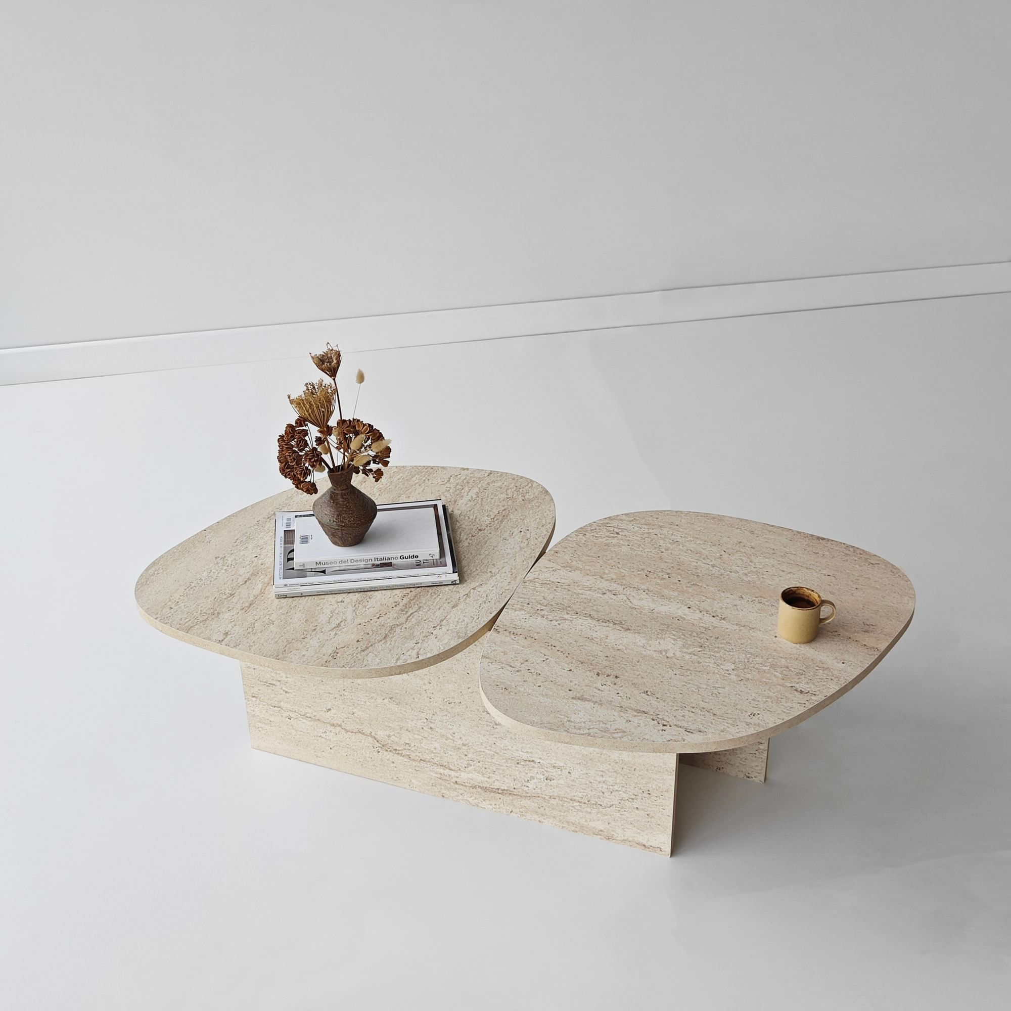 Masă de cafea Stones, 125 x 38 x 60 cm, PAL melaminat, design compact — imaginea 3