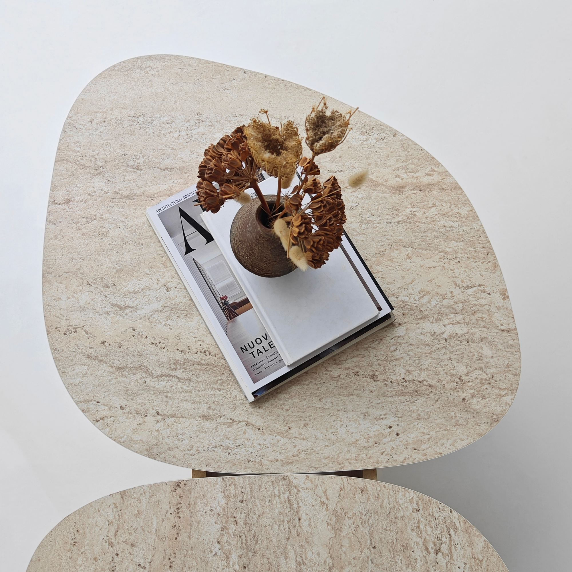 Masă de cafea Stones, 125 x 38 x 60 cm, PAL melaminat, design compact — imaginea 8
