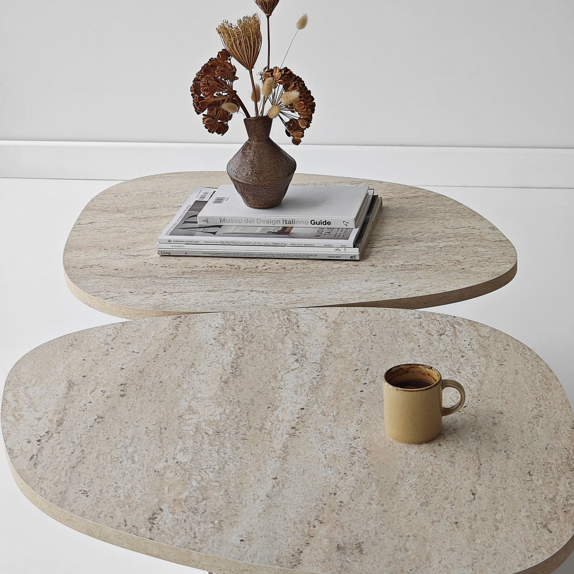 Masă de cafea Stones, 125 x 38 x 60 cm, PAL melaminat, design compact — imaginea 11