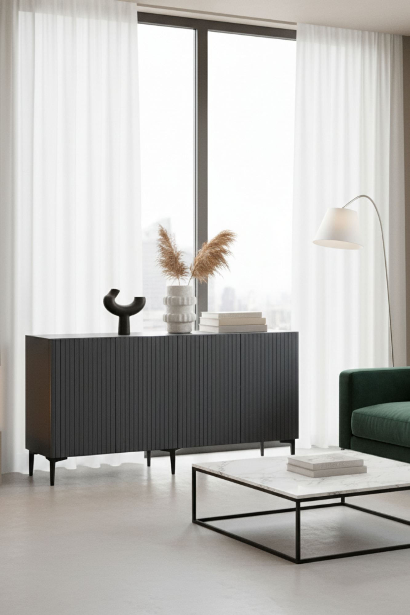 Consola Zeynep 150, 150 x 75 x 32 cm, PAL melaminat, spatiu de depozitare, fixare pe perete — imaginea 8