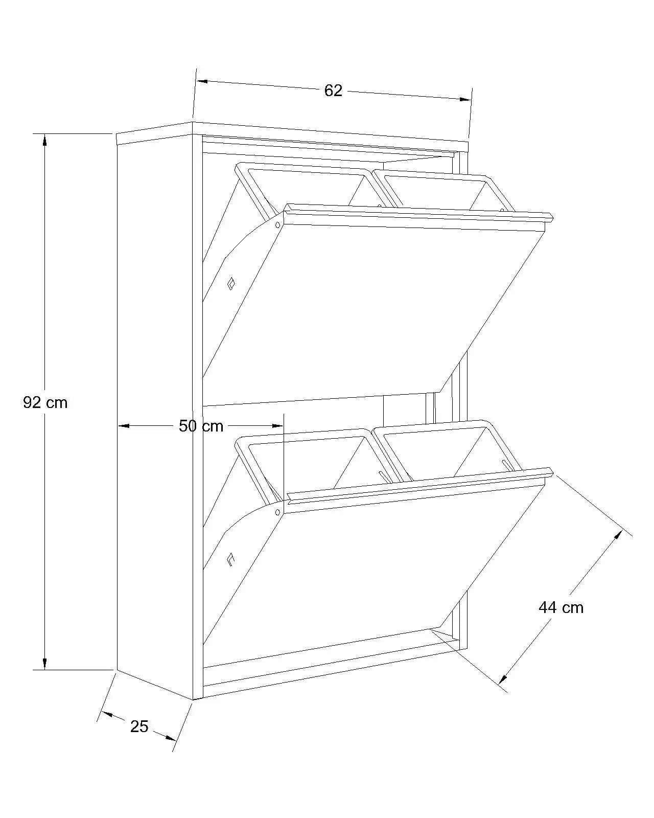 Dulap Forto 4, 62 x 92 x 25 cm, metal, fixare pe perete — imaginea 3