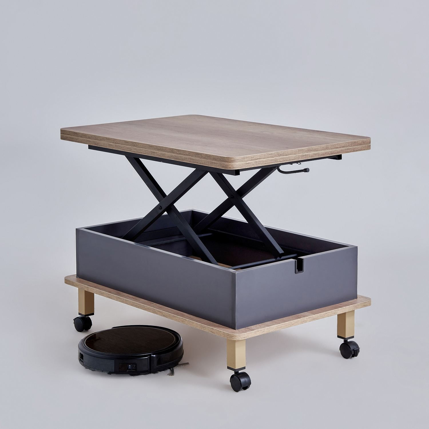 Masă de cafea Dy Adt, 90 x 40 x 60 cm, PAL melaminat, design compact — imaginea 2
