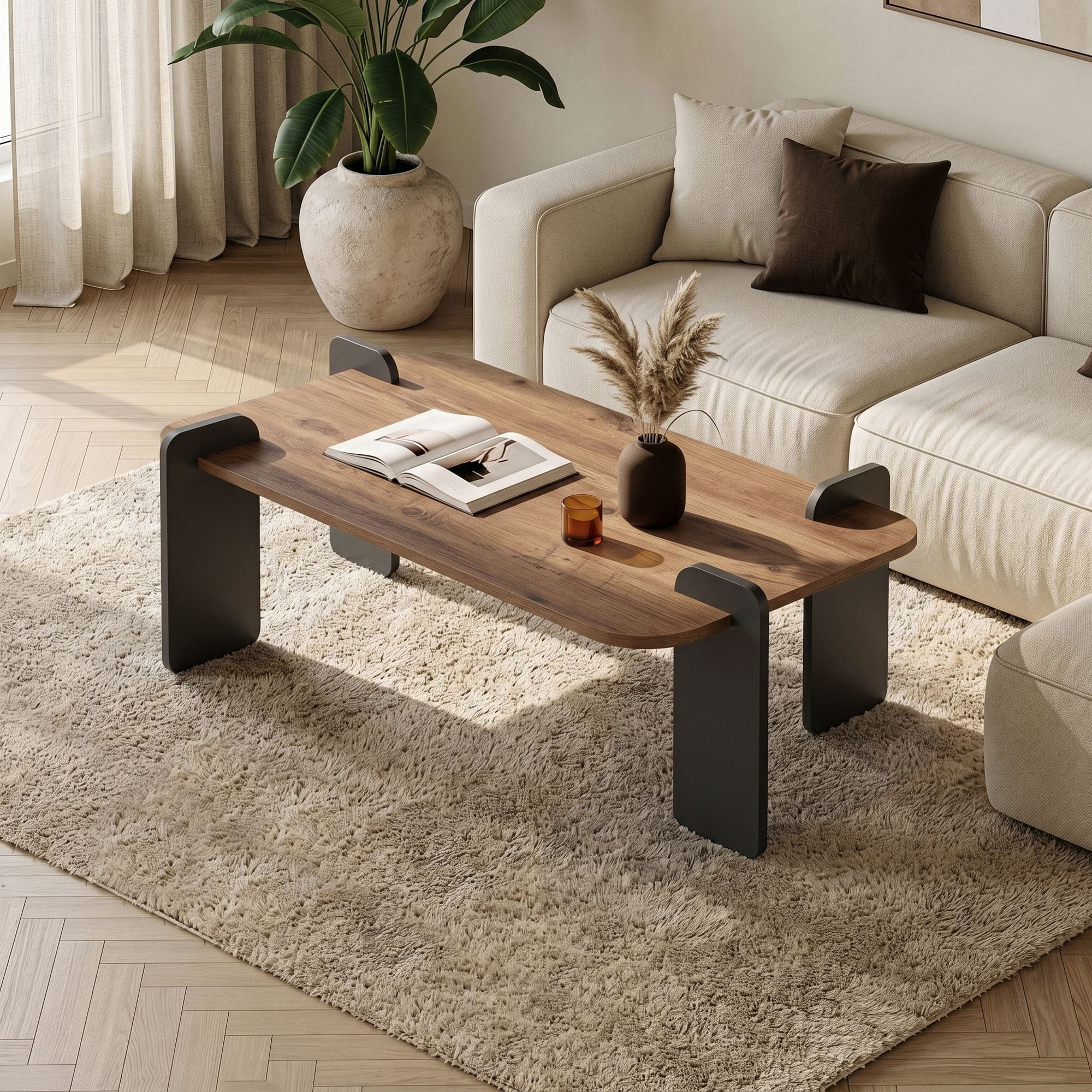 Masă de cafea Renard, 147 x 35 x 87 cm, PAL melaminat, design compact — imaginea 8