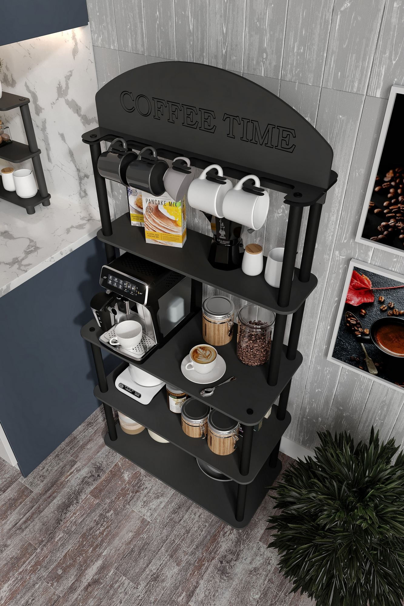 Dulap pentru cafea Time, 69 x 160 x 39 cm, MDF — imaginea 3