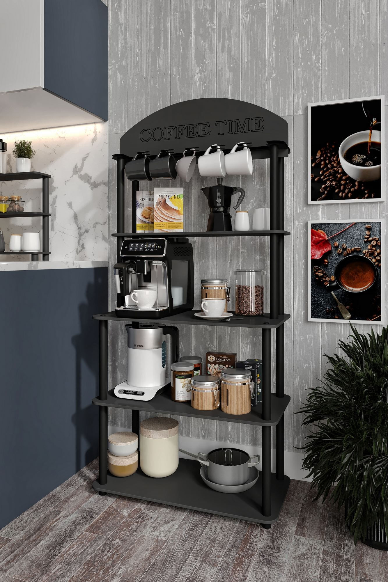 Dulap pentru cafea Time, 69 x 160 x 39 cm, MDF — imaginea 4