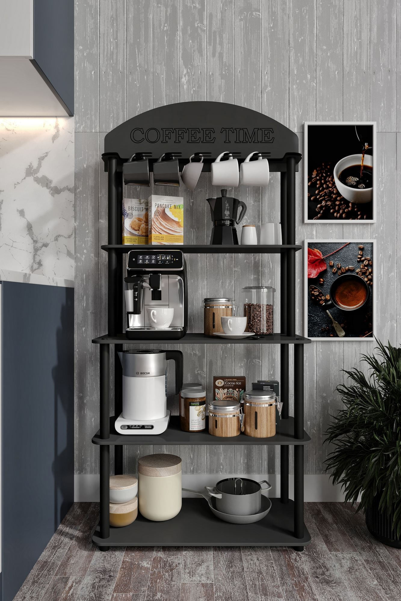 Dulap pentru cafea Time, 69 x 160 x 39 cm, MDF — imaginea 5
