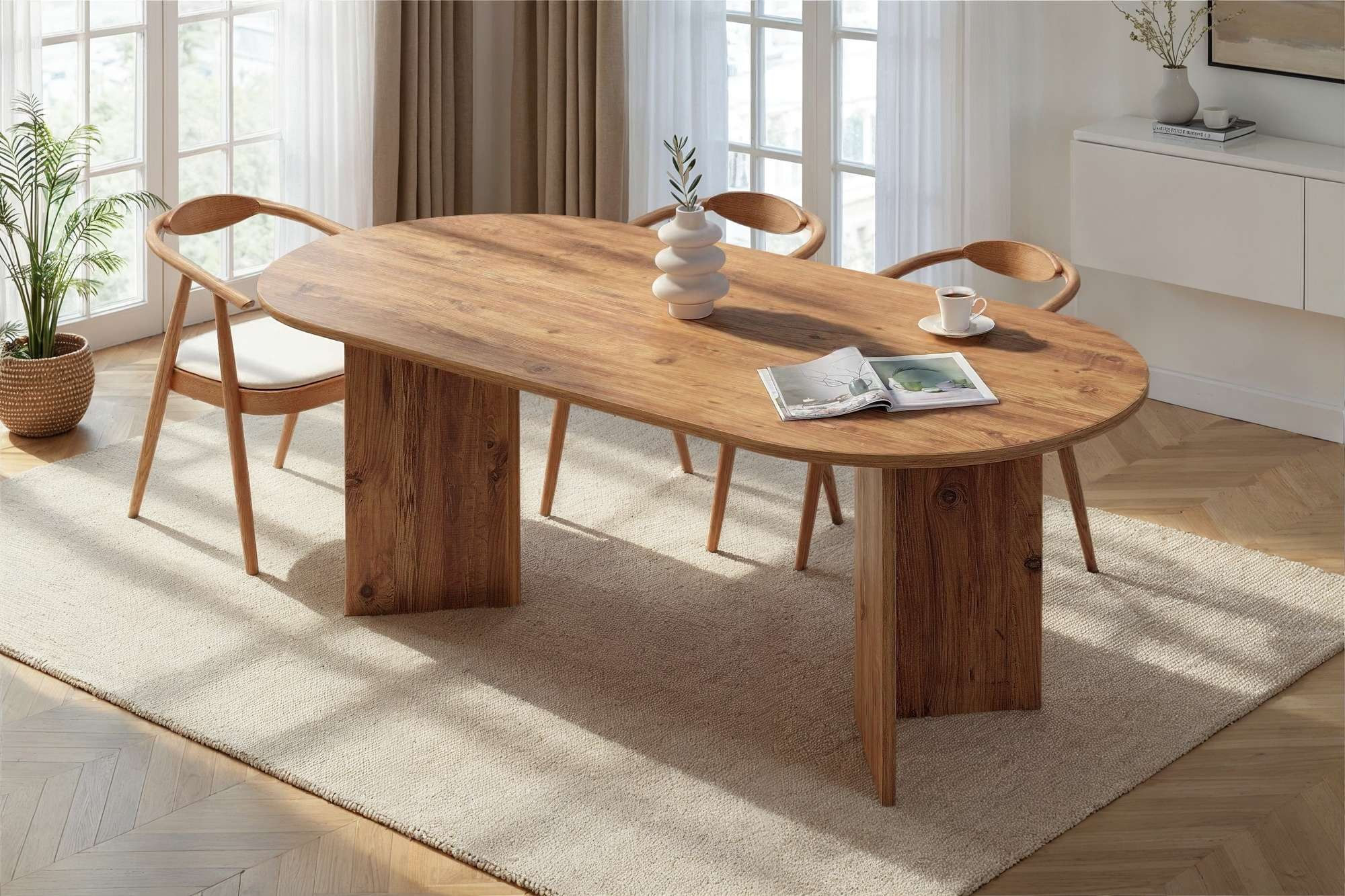 Masă dining Sabella, 200 x 75 x 90 cm, PAL melaminat — imaginea 8