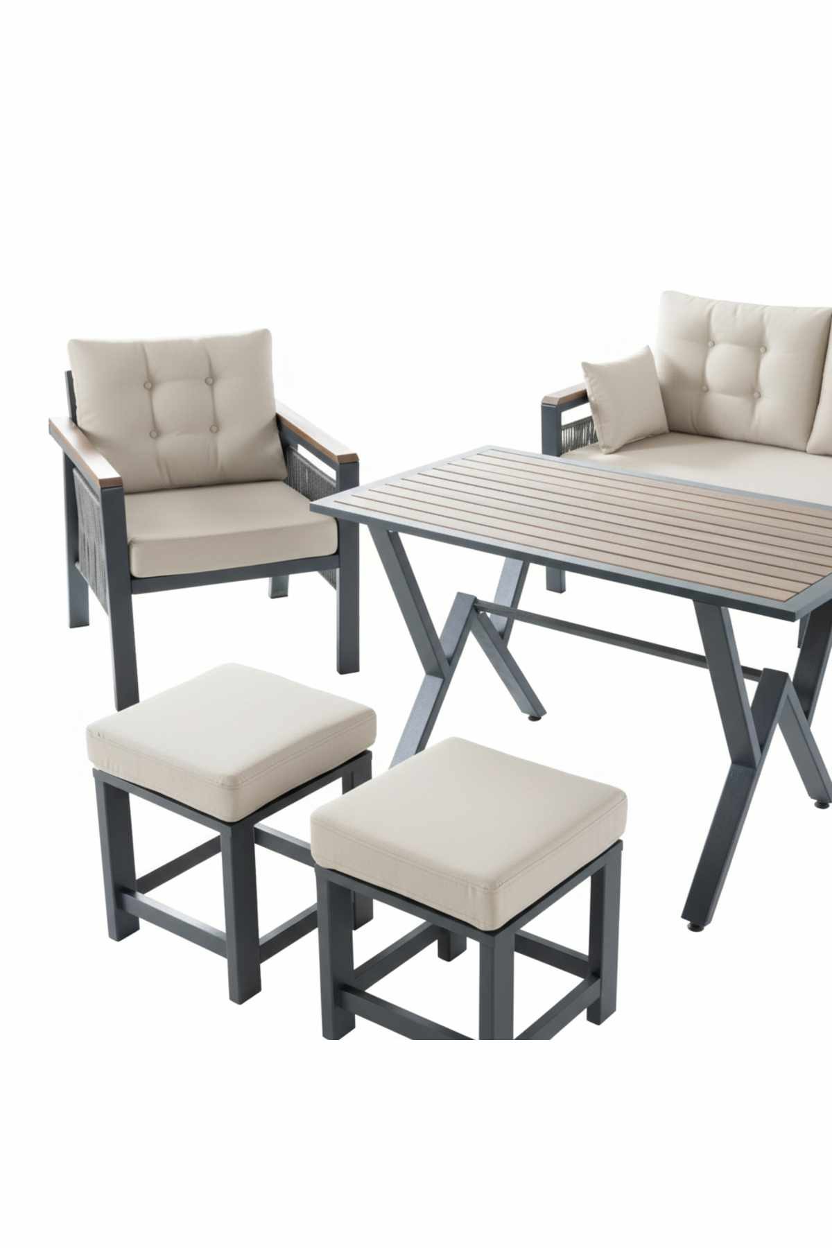 Set lounge grădină Lilyum 3+1+1+2, 170 x 78 x 60 cm — imaginea 8